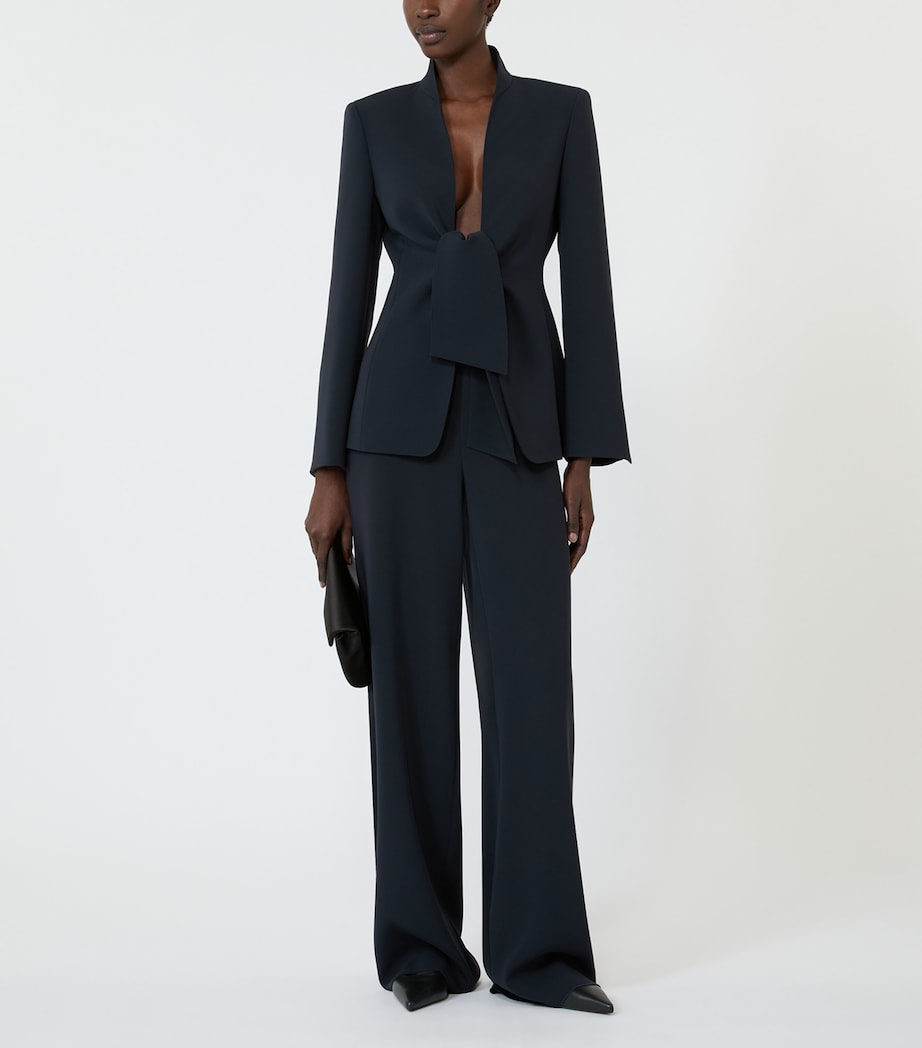 Max Mara Womens Sash-Tie Blazer Midnightblue Image 2