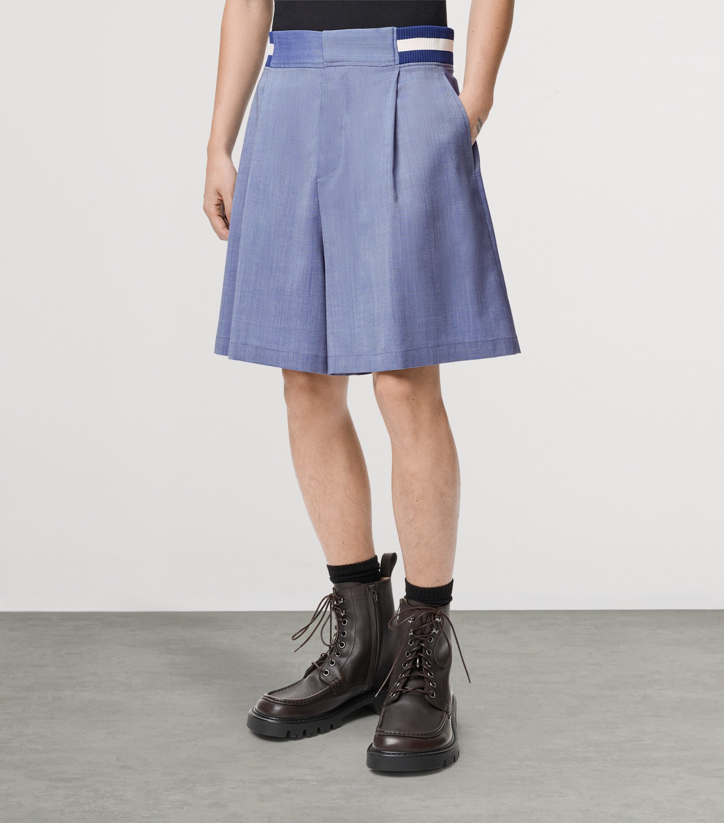 Wool-Blend Shorts BLUE Image 3