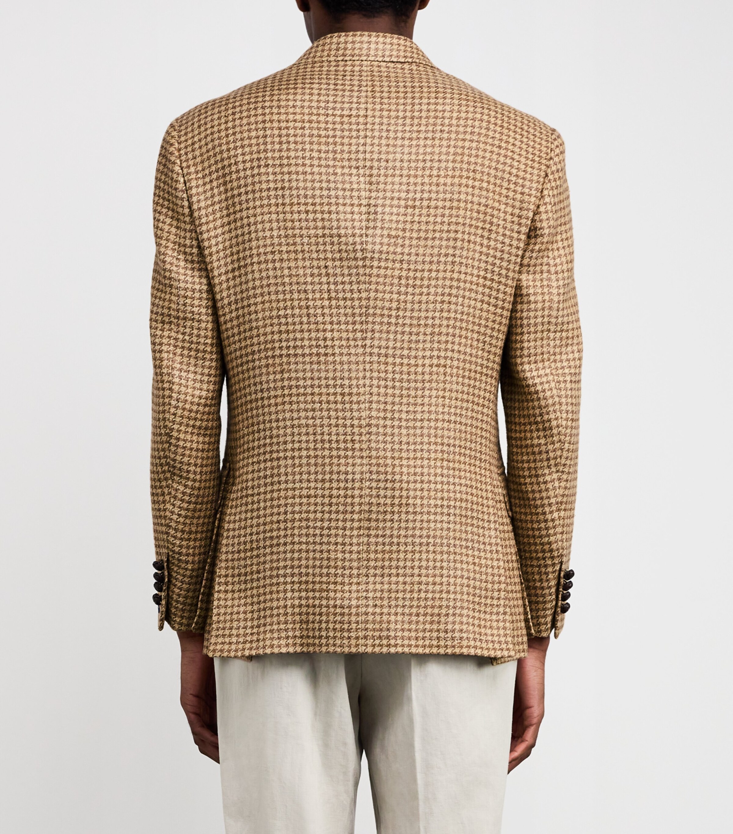 Polo Ralph Lauren Brown Linen-Silk-Wool Houndstooth RL67 Blazer