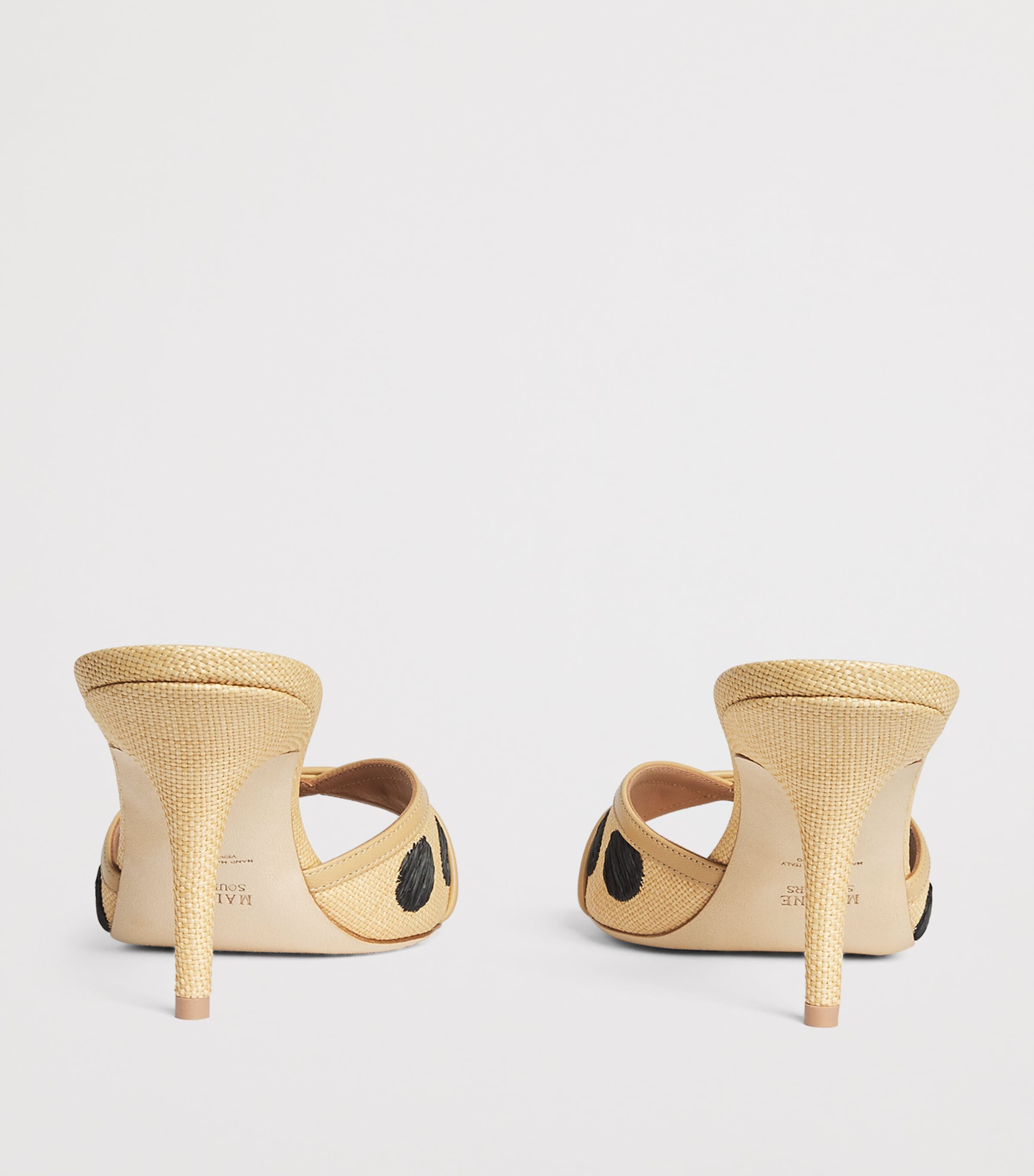 Malone Souliers Raffia-Leather Perla Mules 70 Beige Image 5