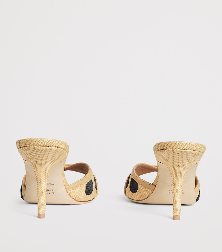 Malone Souliers Raffia-Leather Perla Mules 70 Beige Image 5