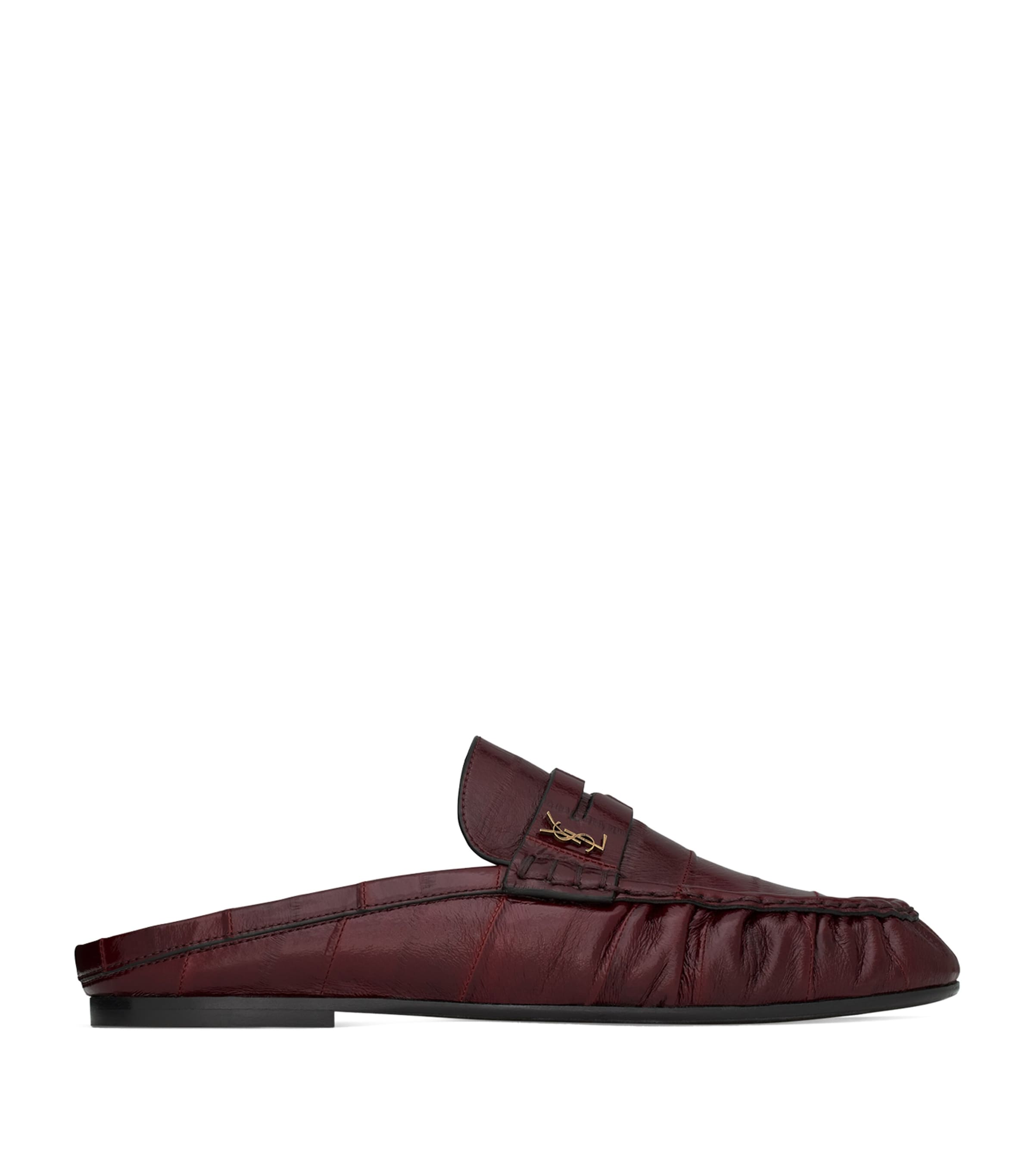 Saint Laurent Eel Le Loafers In Burgundy