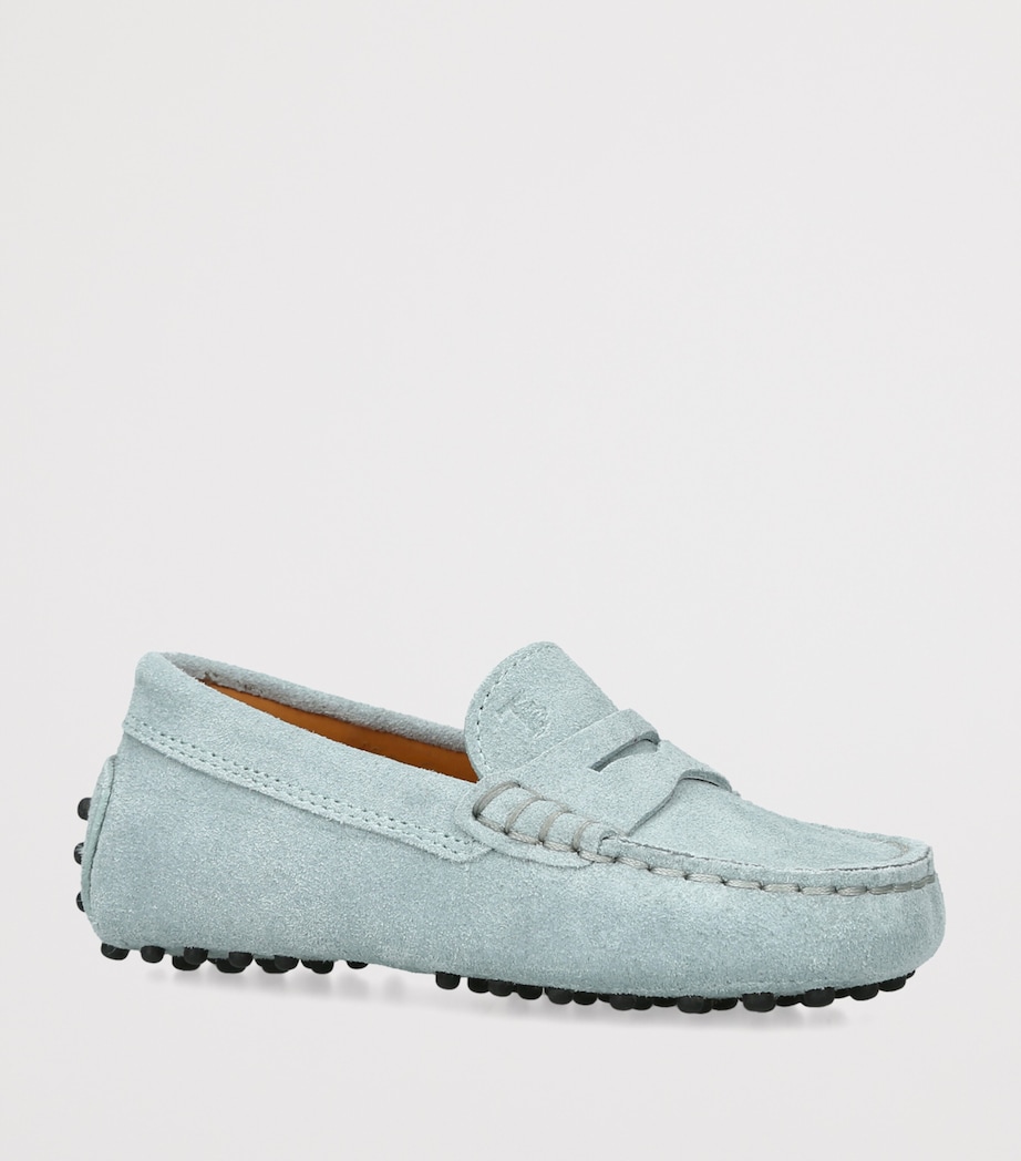 Tod's Suede Gommini Loafers Pale Blue Image 2