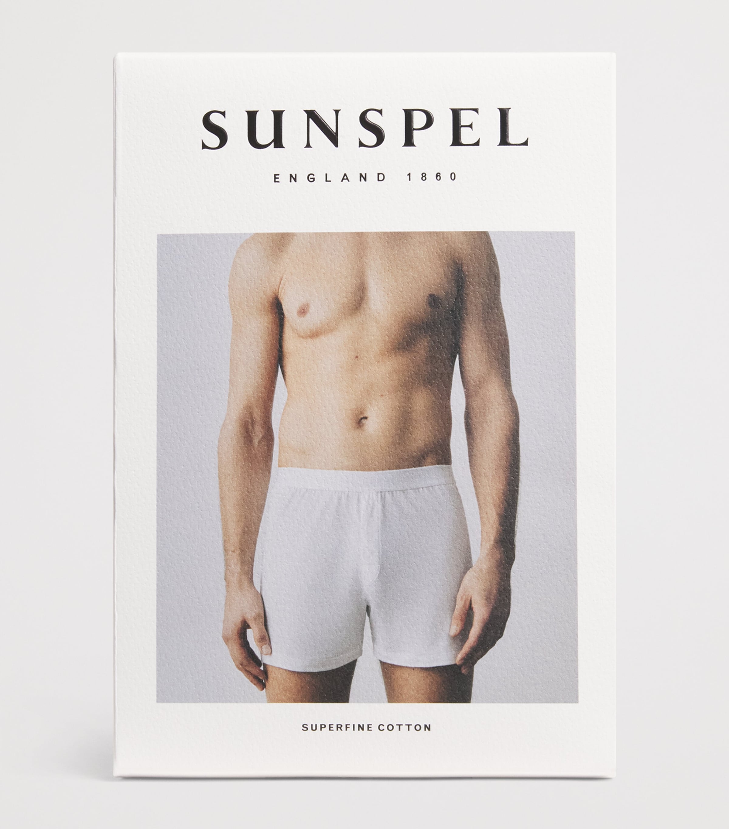 Sunspel Mens Superfine Cotton Boxer Shorts Whaa White Image 4