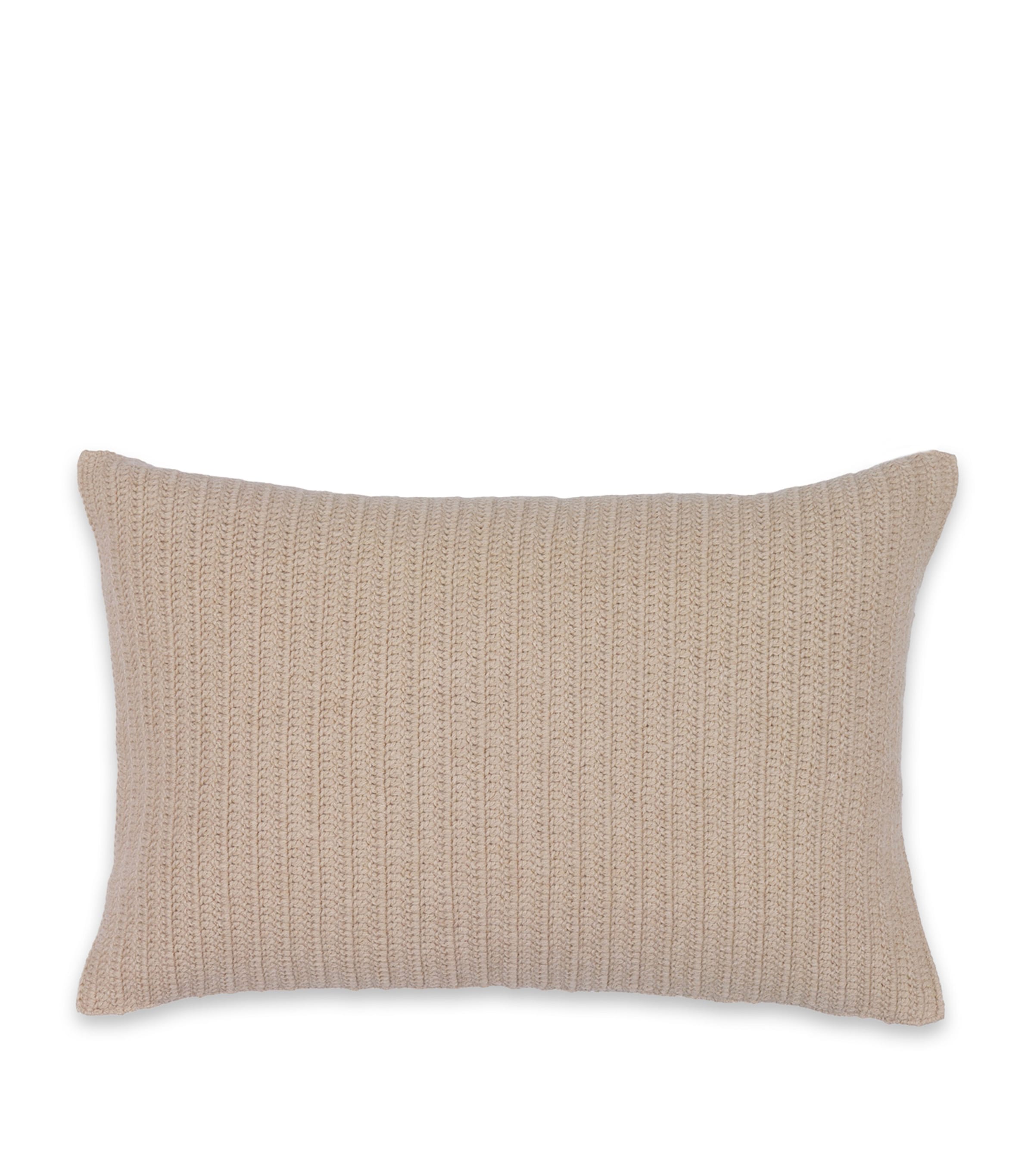Hamam Wool Alpaca Texture Cushion Case In Sand
