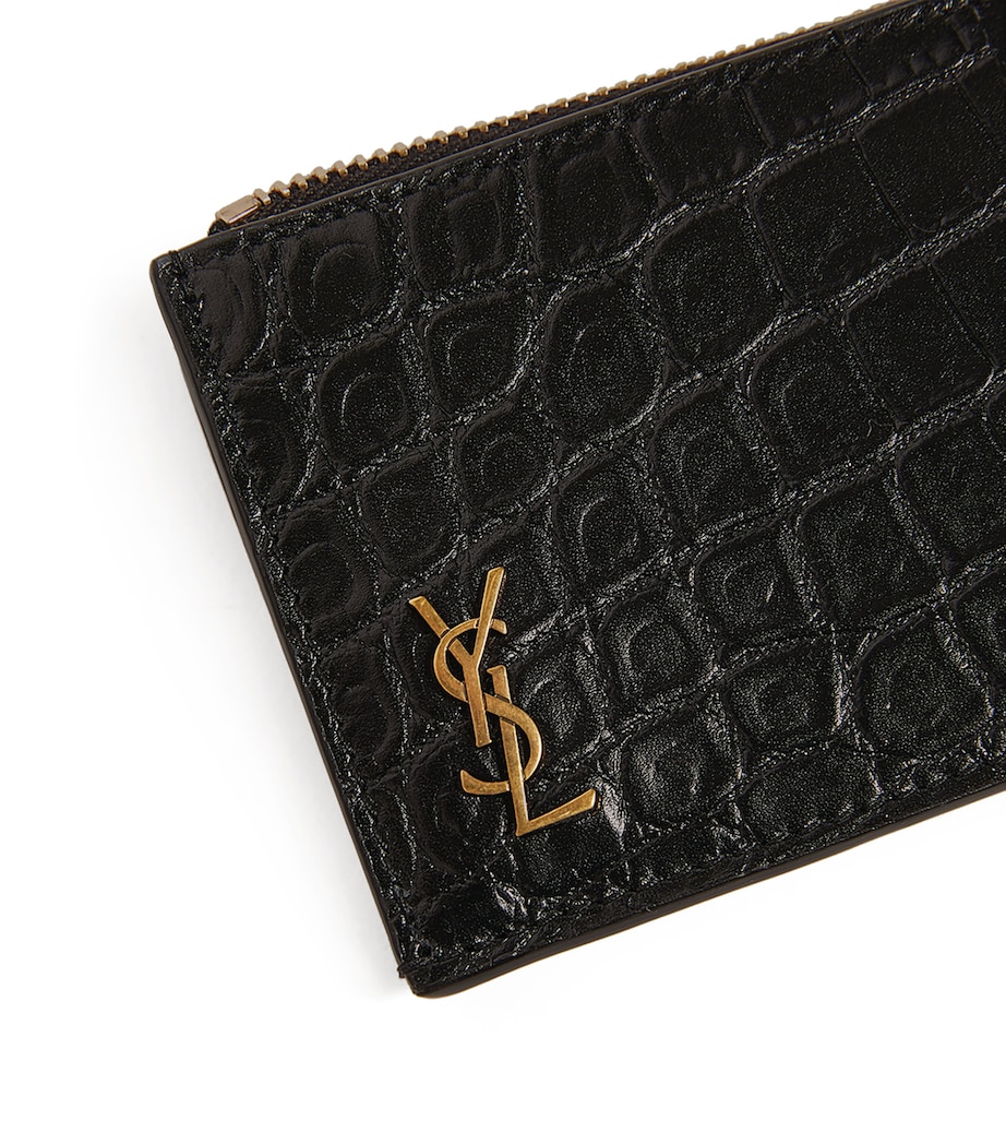 Croc-Embossed Monogram Card Holder 1000 Image 4