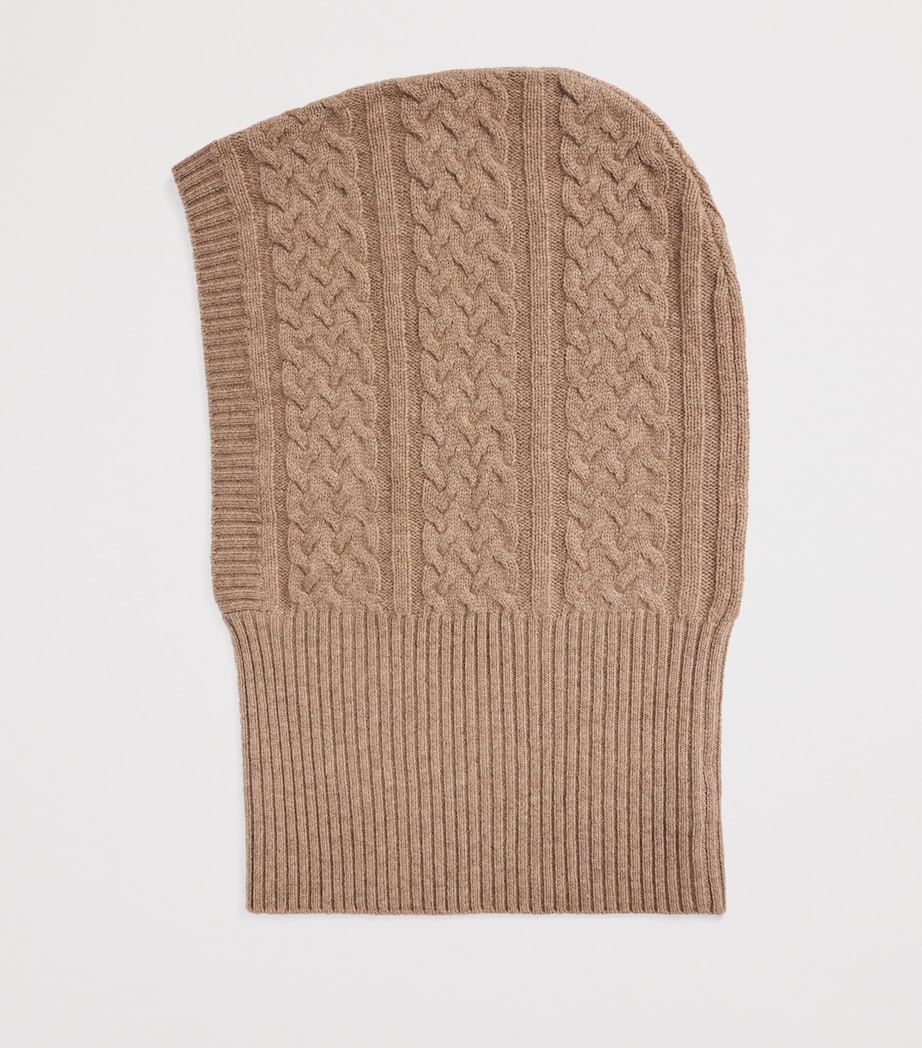 Cashmere Cable-Knit Balaclava BEIGE Image 3