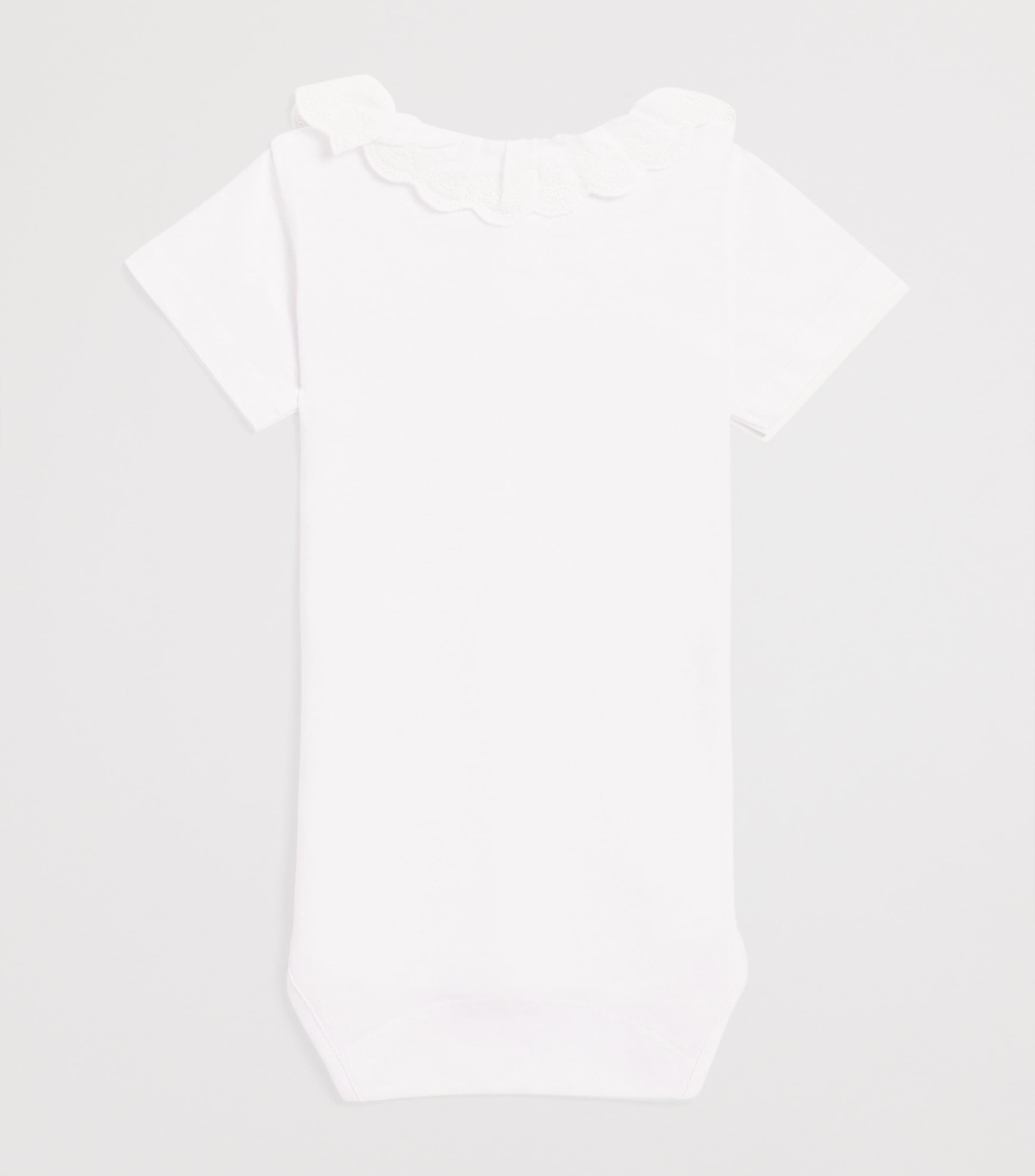 Cotton Collar Bodysuit (1-18 Months) 1BLANC Image 2