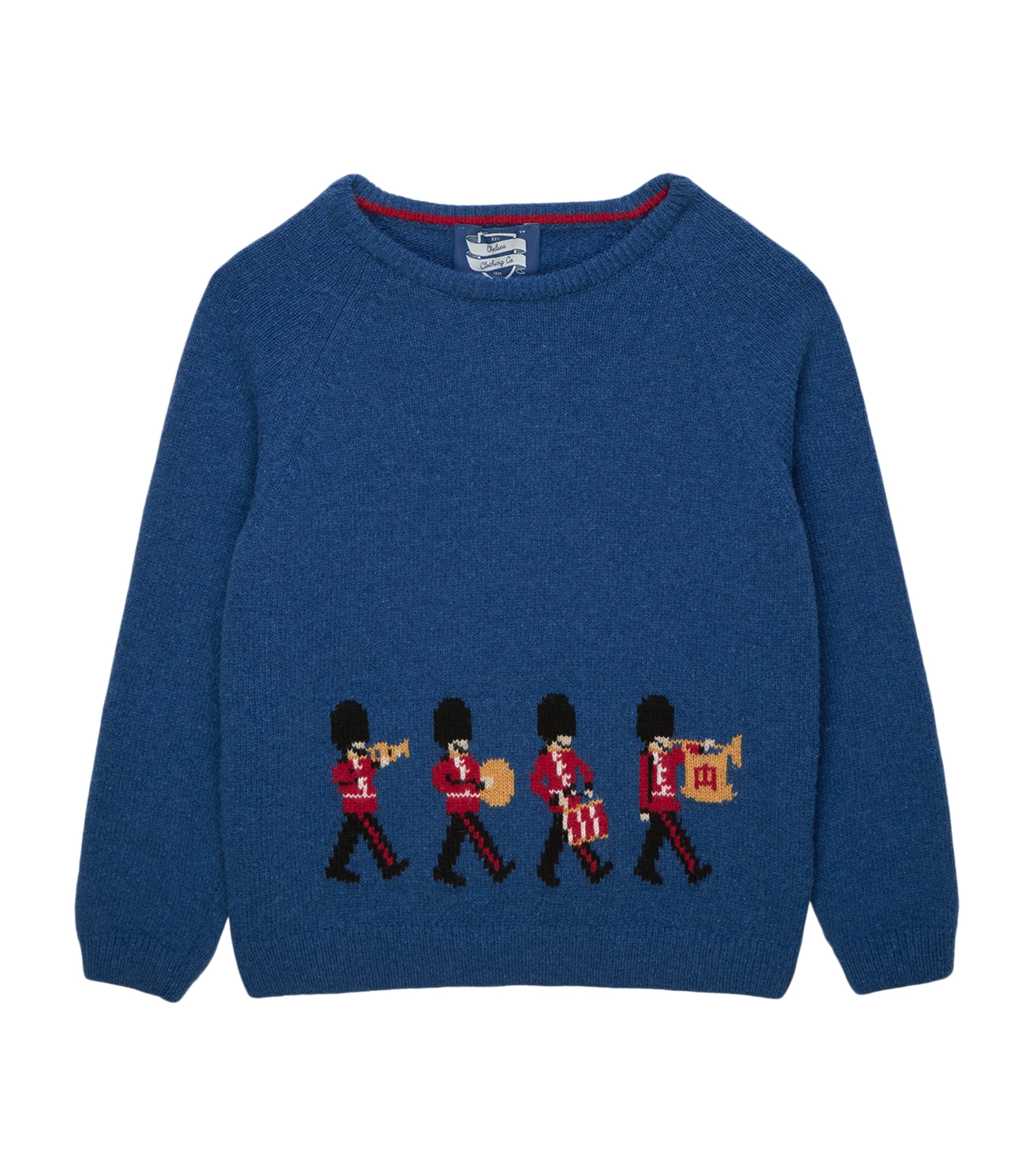 Trotters Wool-Blend Guardsman Band Sweater (6-11 Years) Denim Blue Image 1