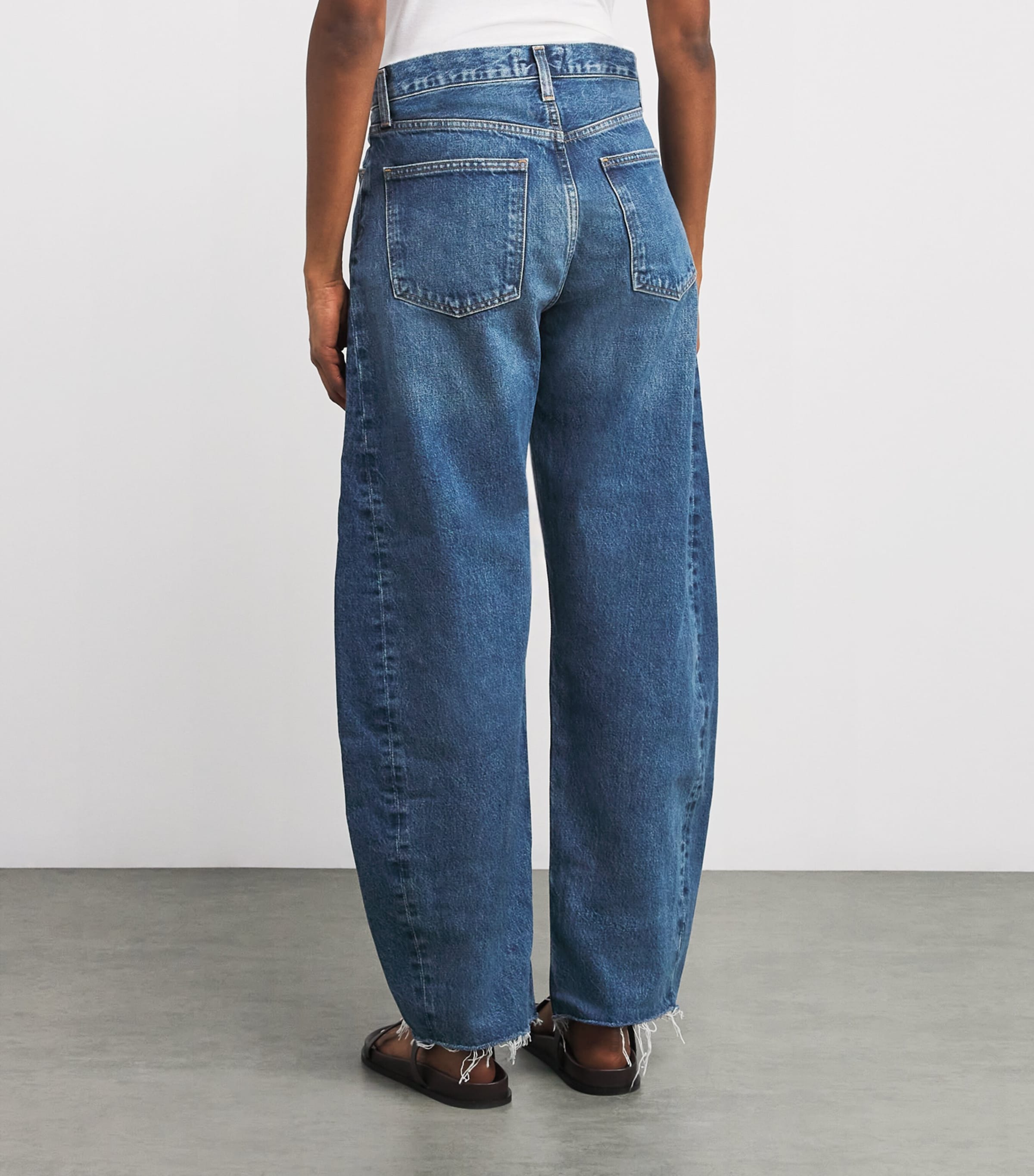 AGOLDE Womens Luna Barrel-Leg Jeans Split (combo Md Ind) Image 4