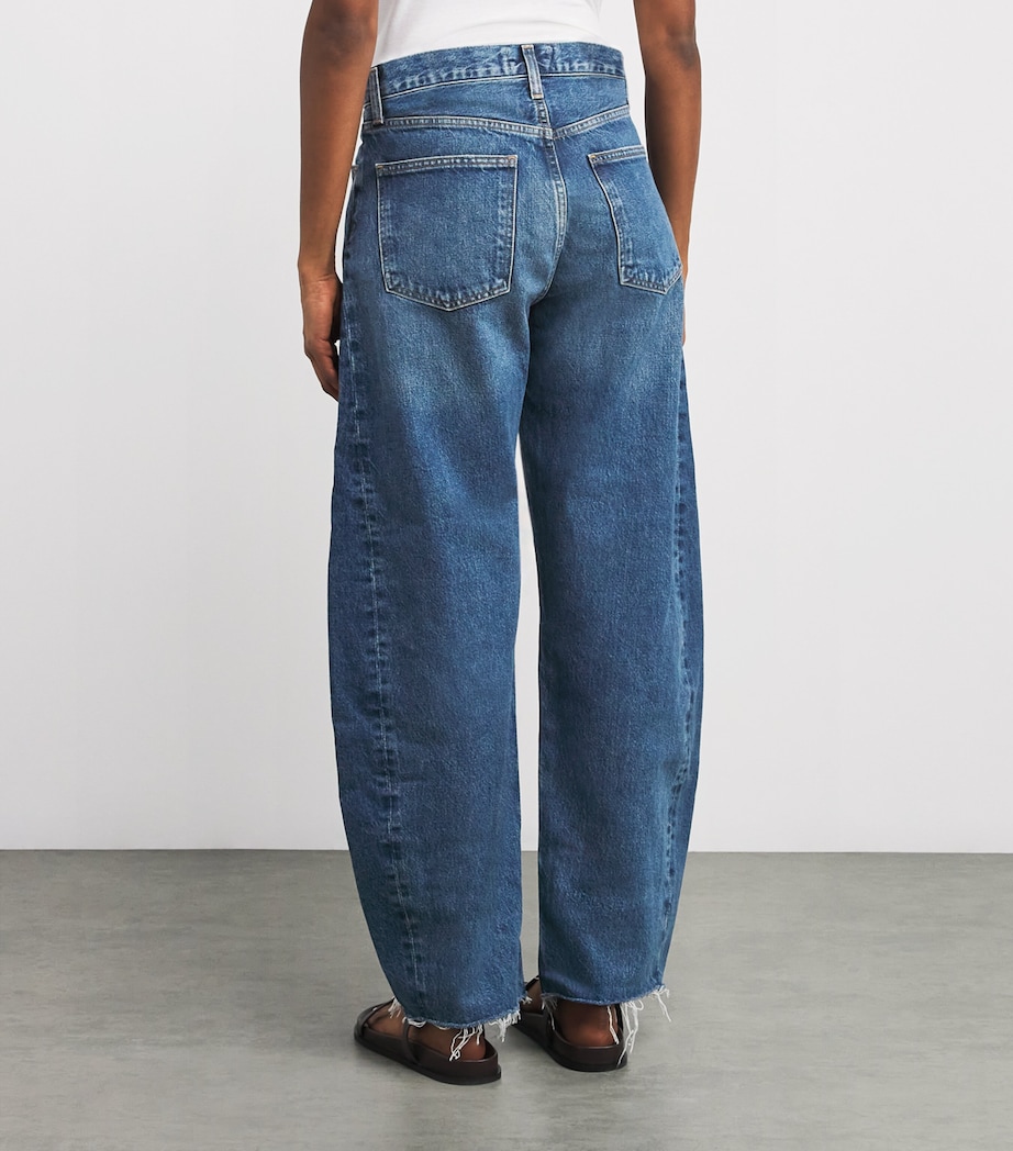 AGOLDE Womens Luna Barrel-Leg Jeans Split (combo Md Ind) Image 4