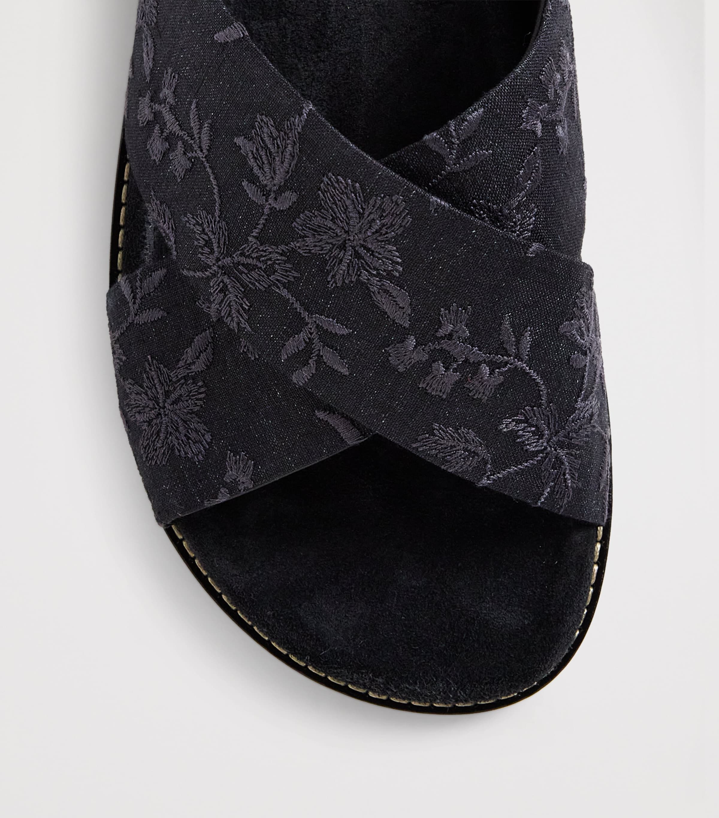 Embroidered Crossover Slides NERO Image 5