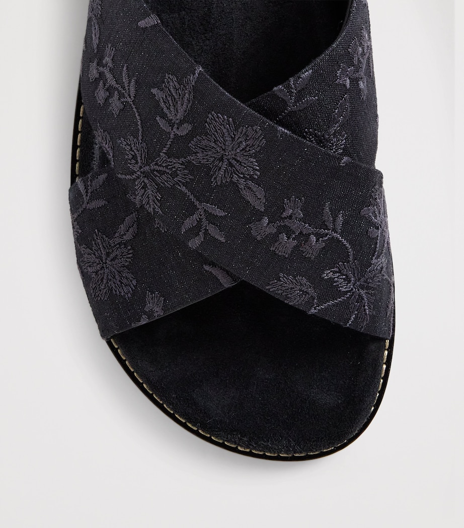 Embroidered Crossover Slides NERO Image 5