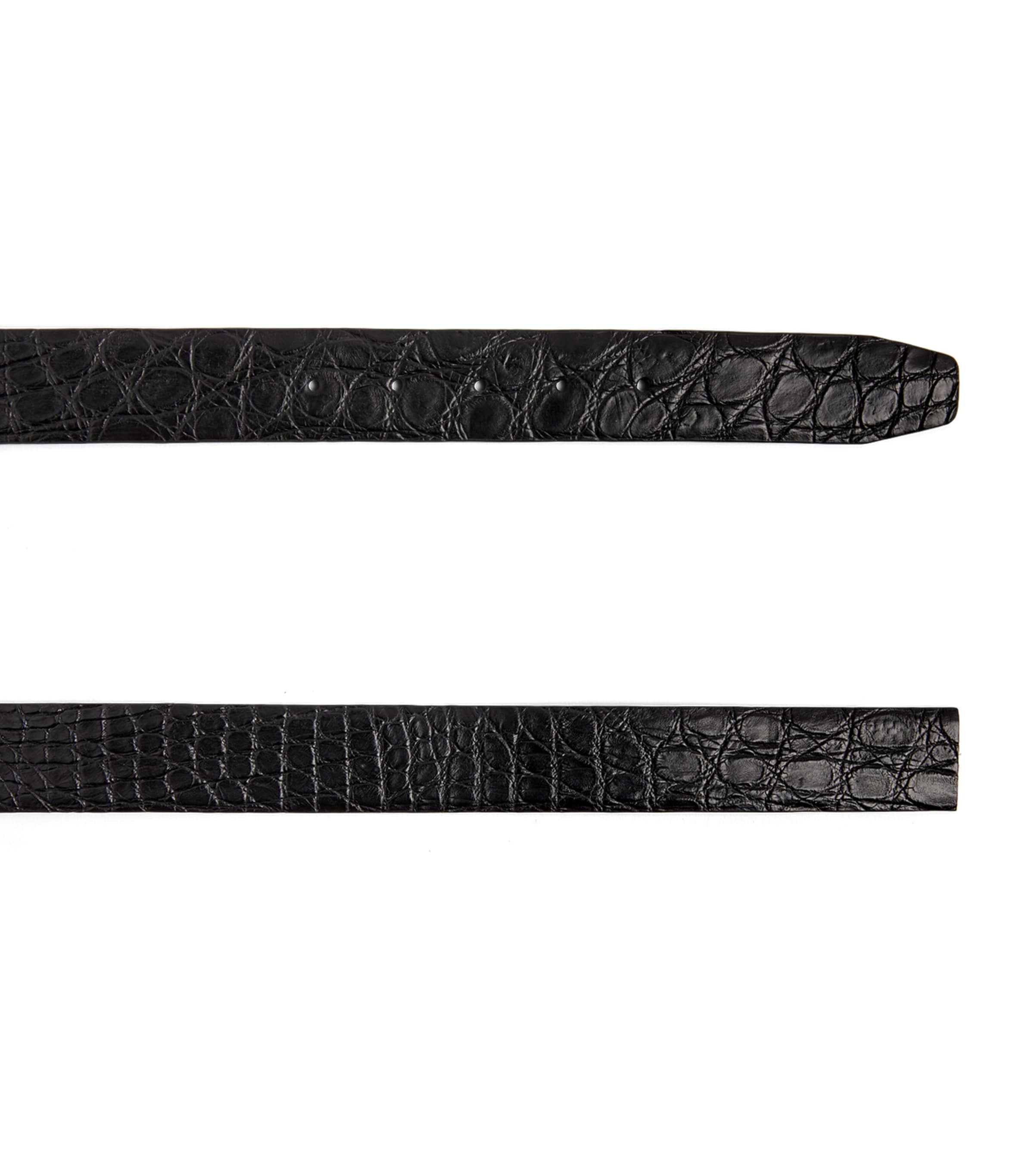 Giorgio Armani Crocodile Leather Belt In Black