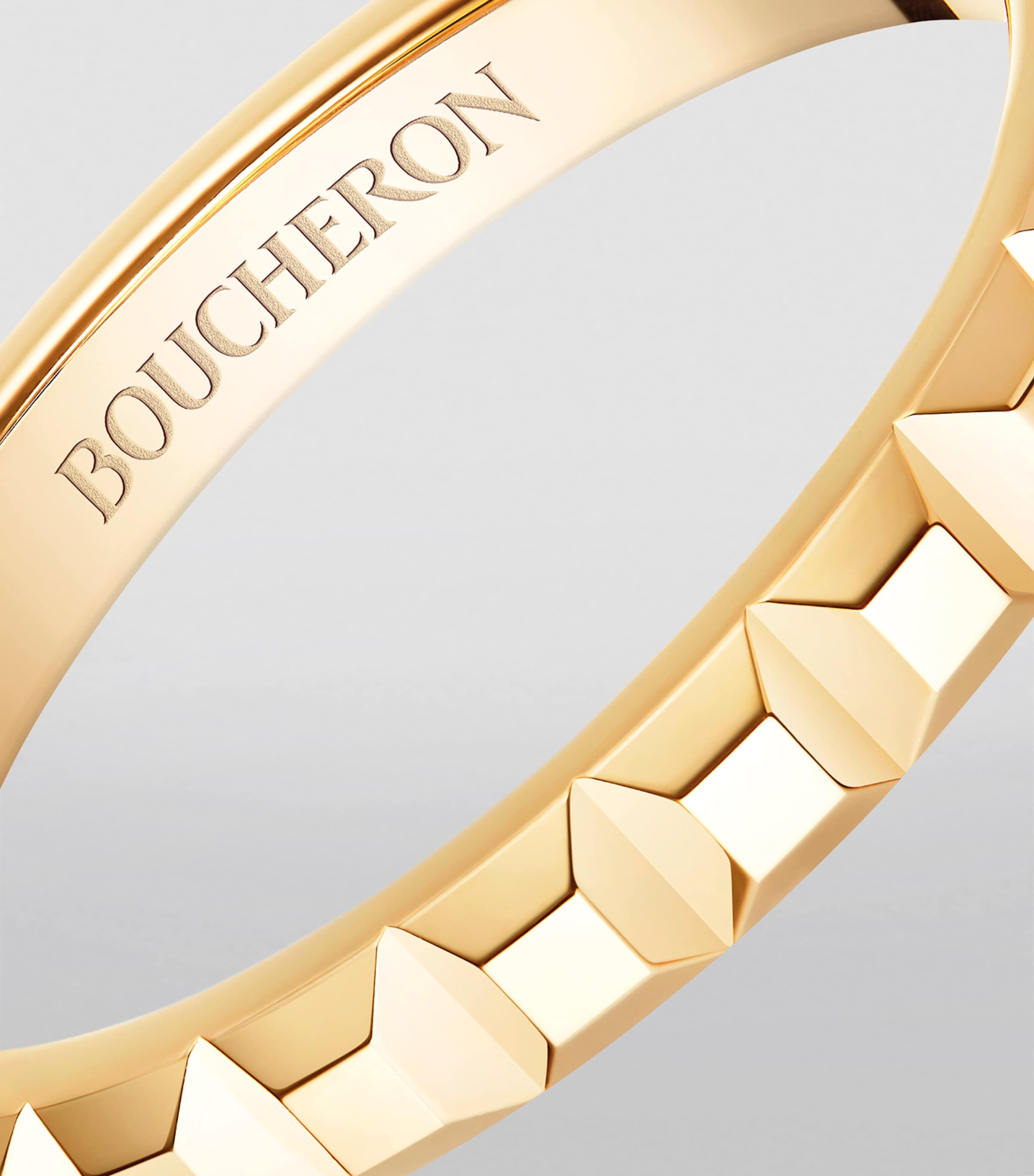 Yellow Gold Clou de Paris Wedding Band MULTI Image 3