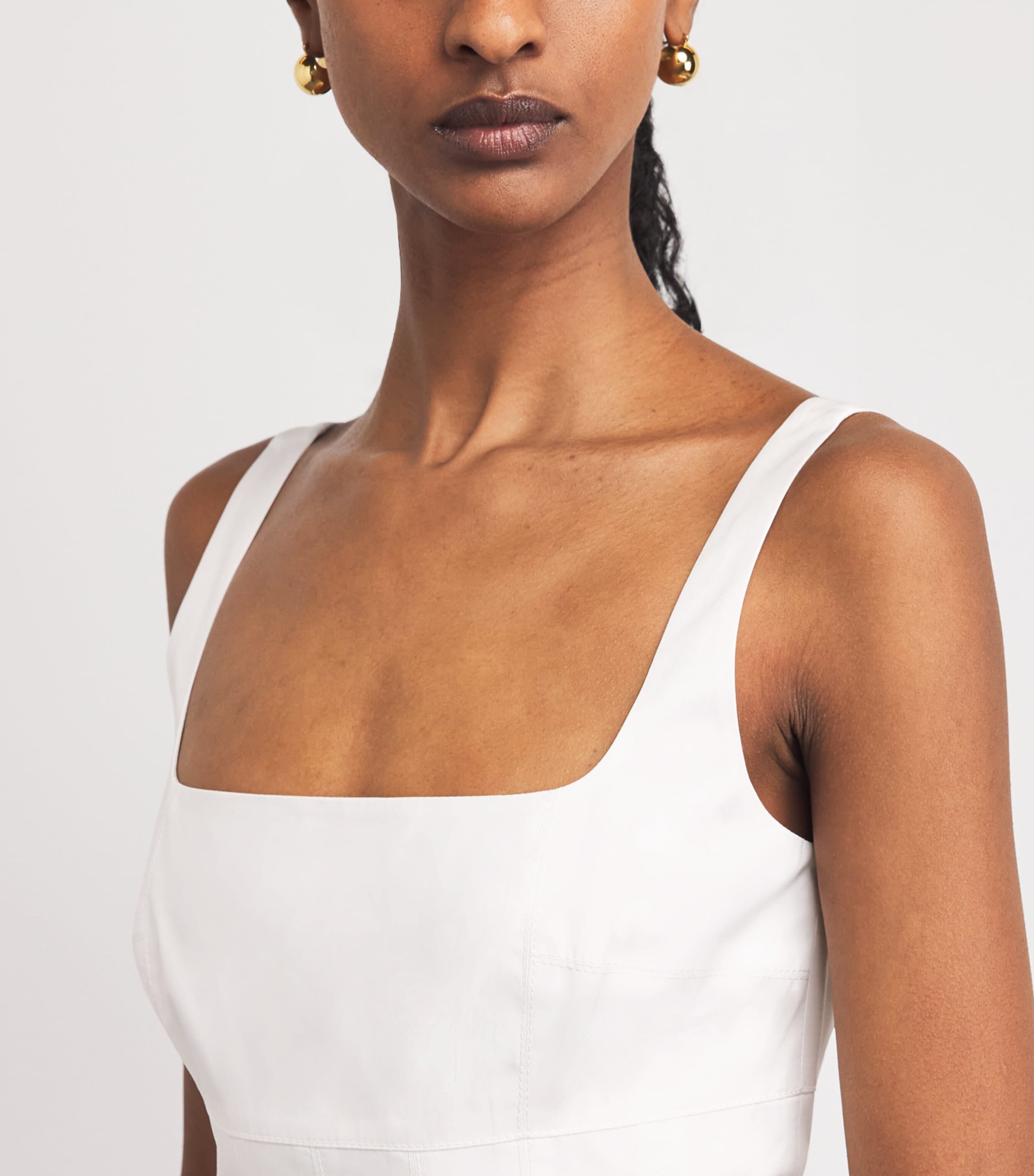 Emilia Wickstead Womens Cotton Nikush Midi Dress White Image 3