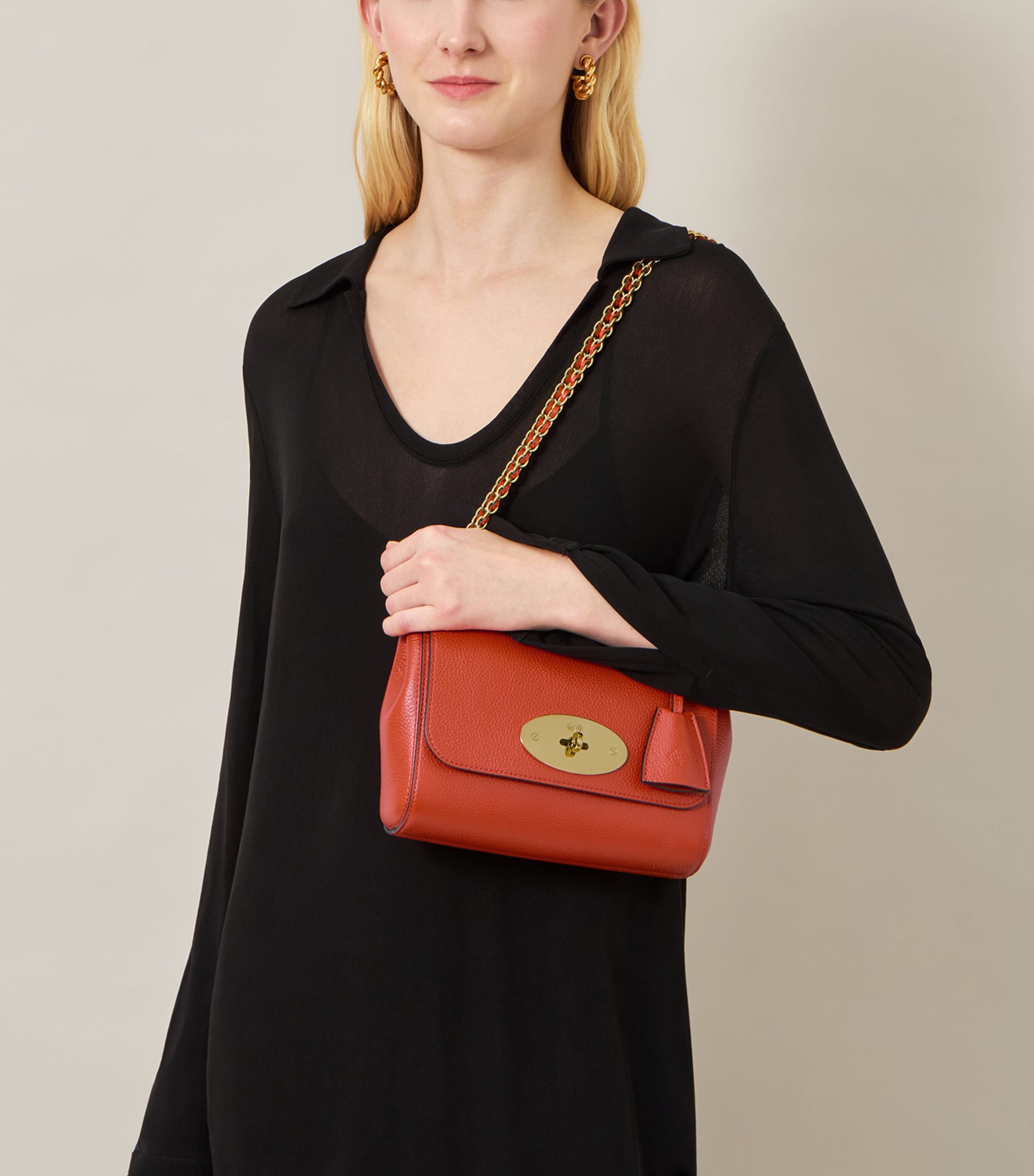 Mulberry Orange Leather Lily Shoulder Bag | Harrods US