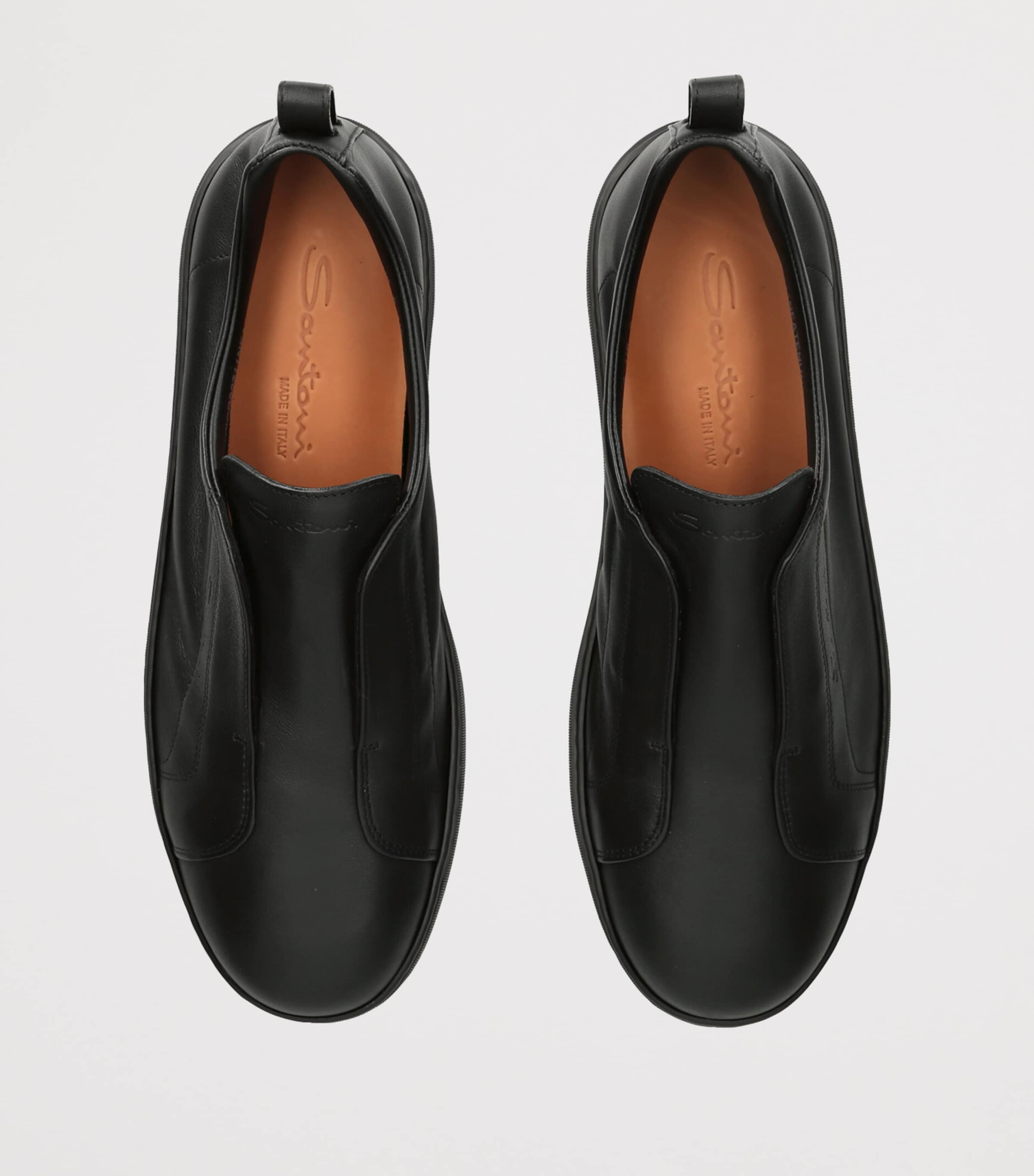 Santoni Leather Victory Sneakers Black Image 3