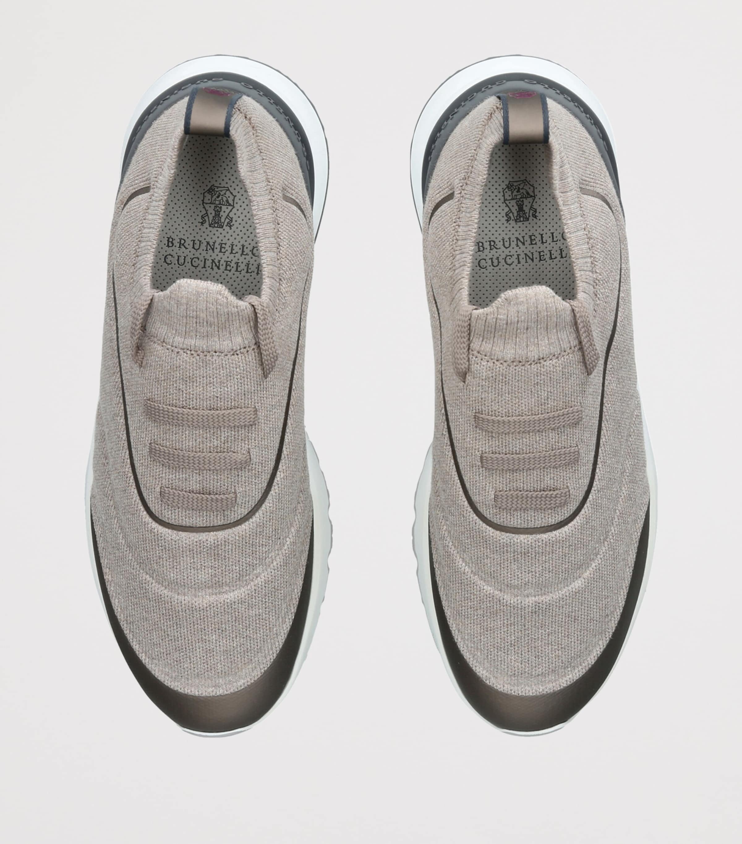 Brunello Cucinelli Knitted Sportiv Sneakers Beige Oth Image 4