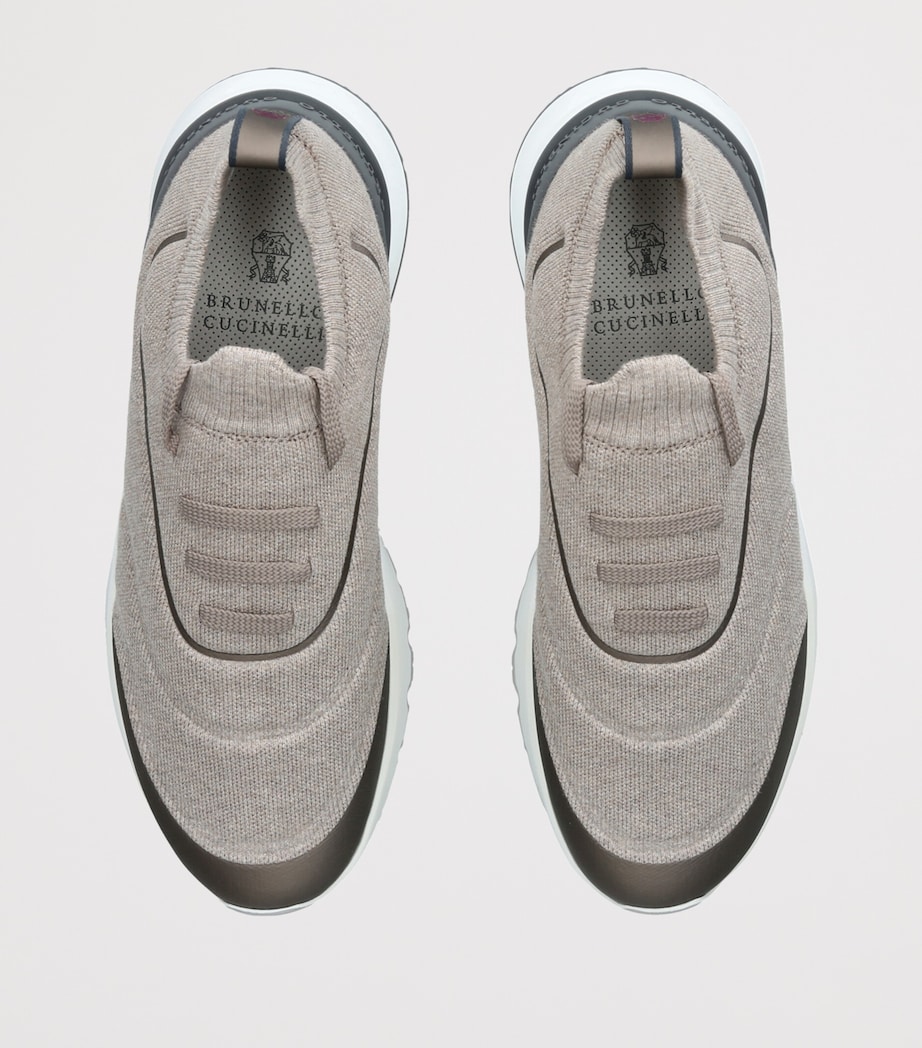 Brunello Cucinelli Knitted Sportiv Sneakers Beige Oth Image 4