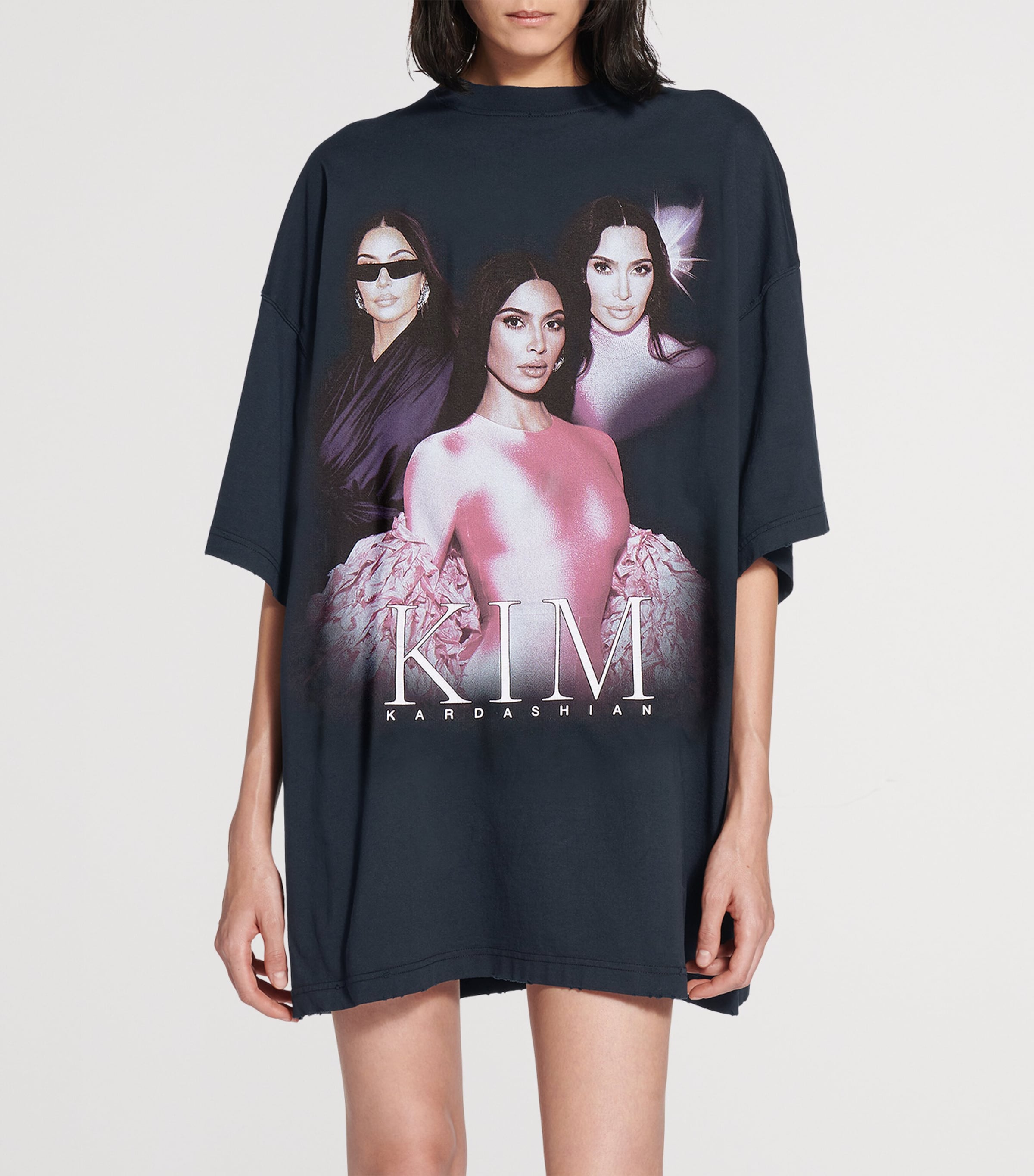 BALENCIAGA Kim Kardashian プリント コットン Tシャツ 人気 BALENCIAGA Kim Kardashian プリント コットン Tシャツ 人気