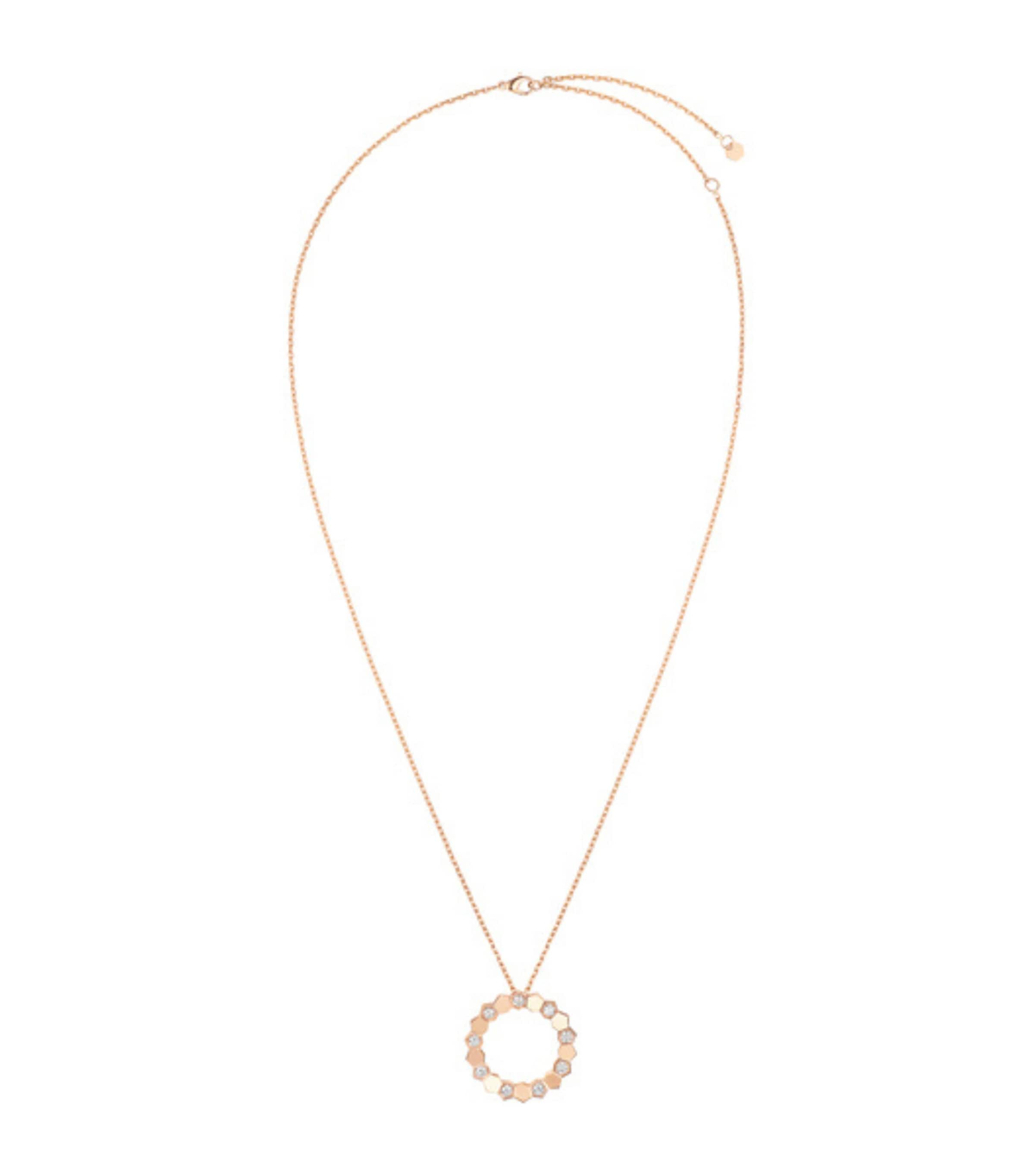 Medium Rose Gold and Diamond Bee de Chaumet Pendant Necklace PINK GOLD Image 1