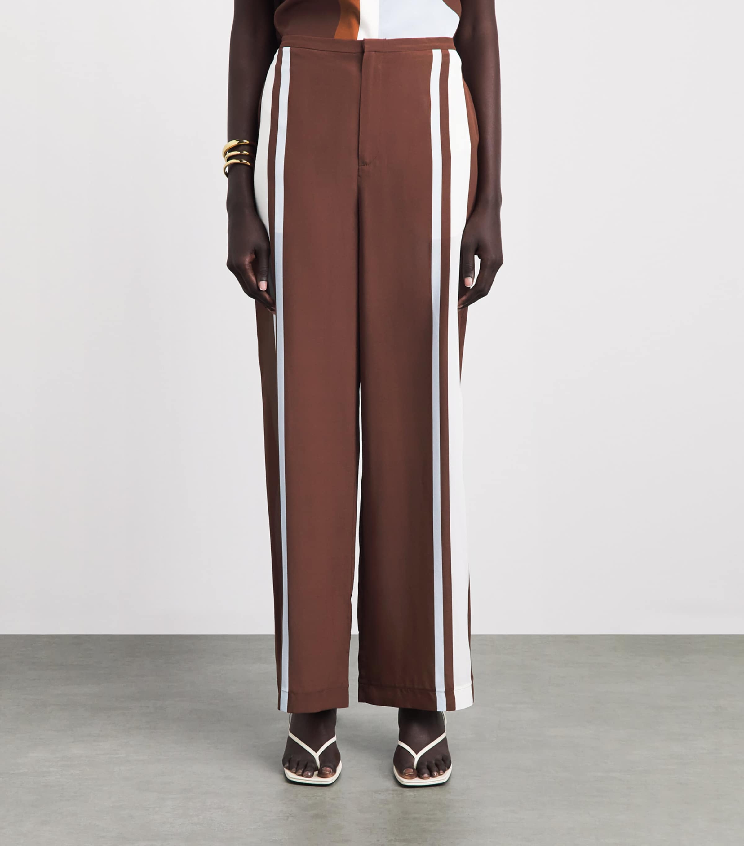 SIR. Womens Silk Marais Wide-Leg Trousers Metro Image 4