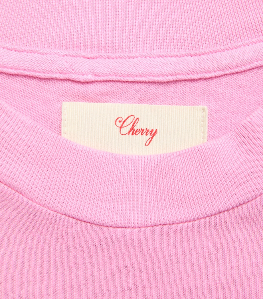 Cherry Los Angeles Mens Cotton Country Classic T-Shirt Fuschia Image 6