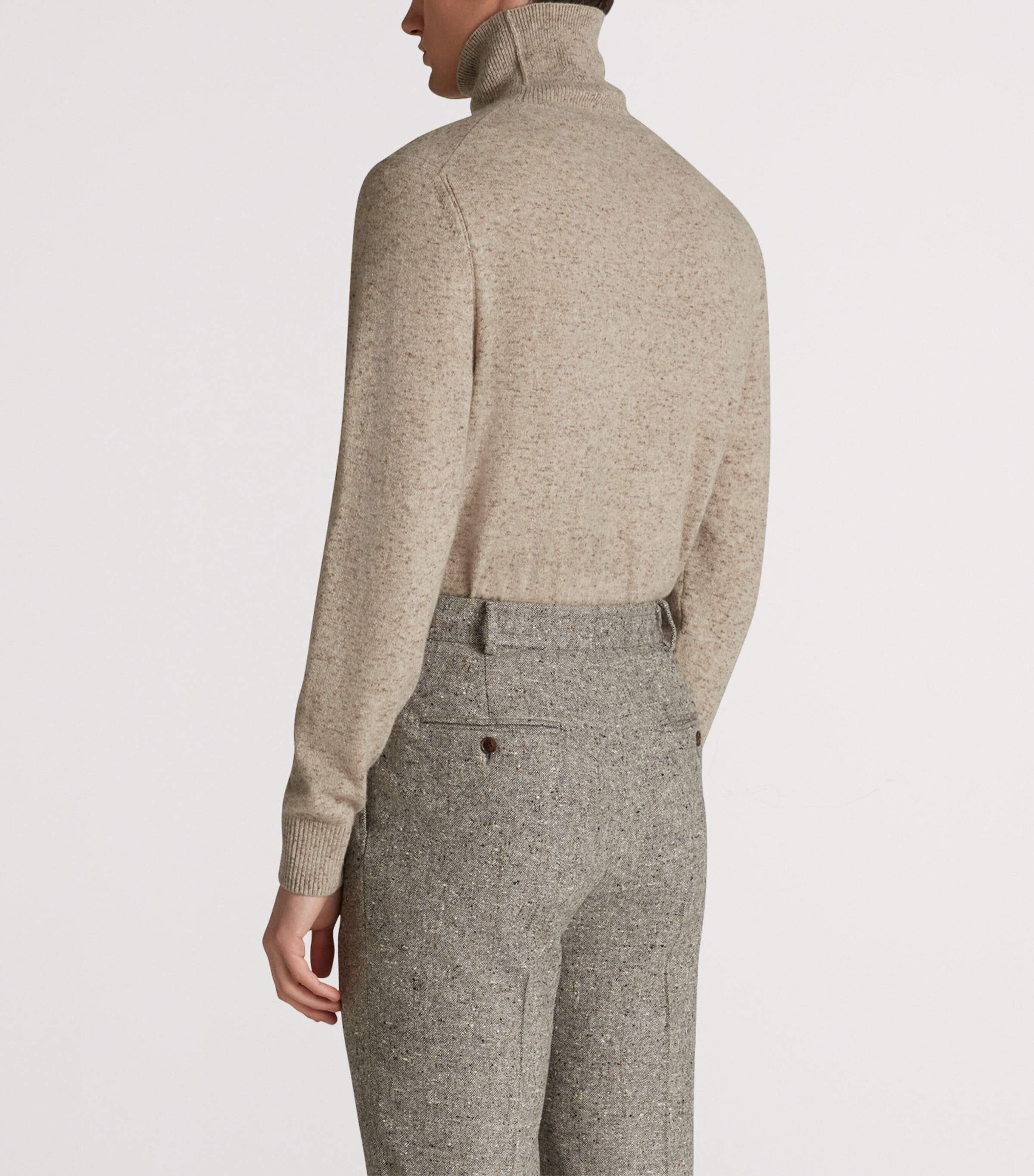 Cashmere Rollneck Donegal Sweater 106OAT MEAL Image 4