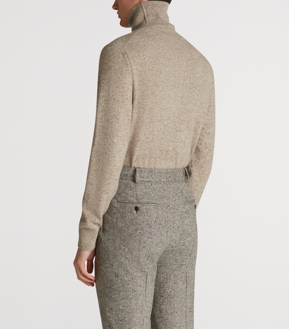 Cashmere Rollneck Donegal Sweater 106OAT MEAL Image 4