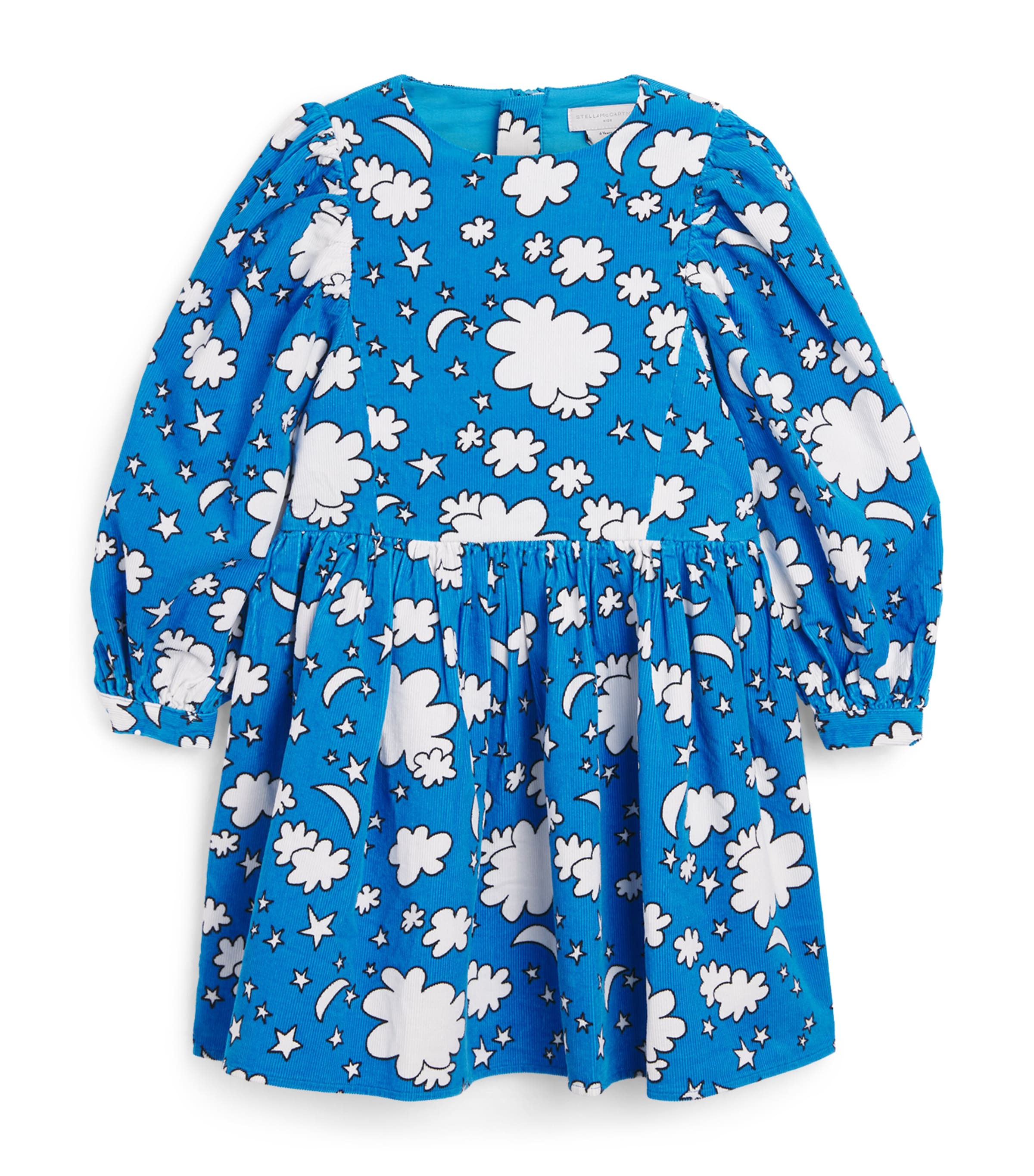 Stella Mccartney Printed Cotton Corduroy Dress In Blue