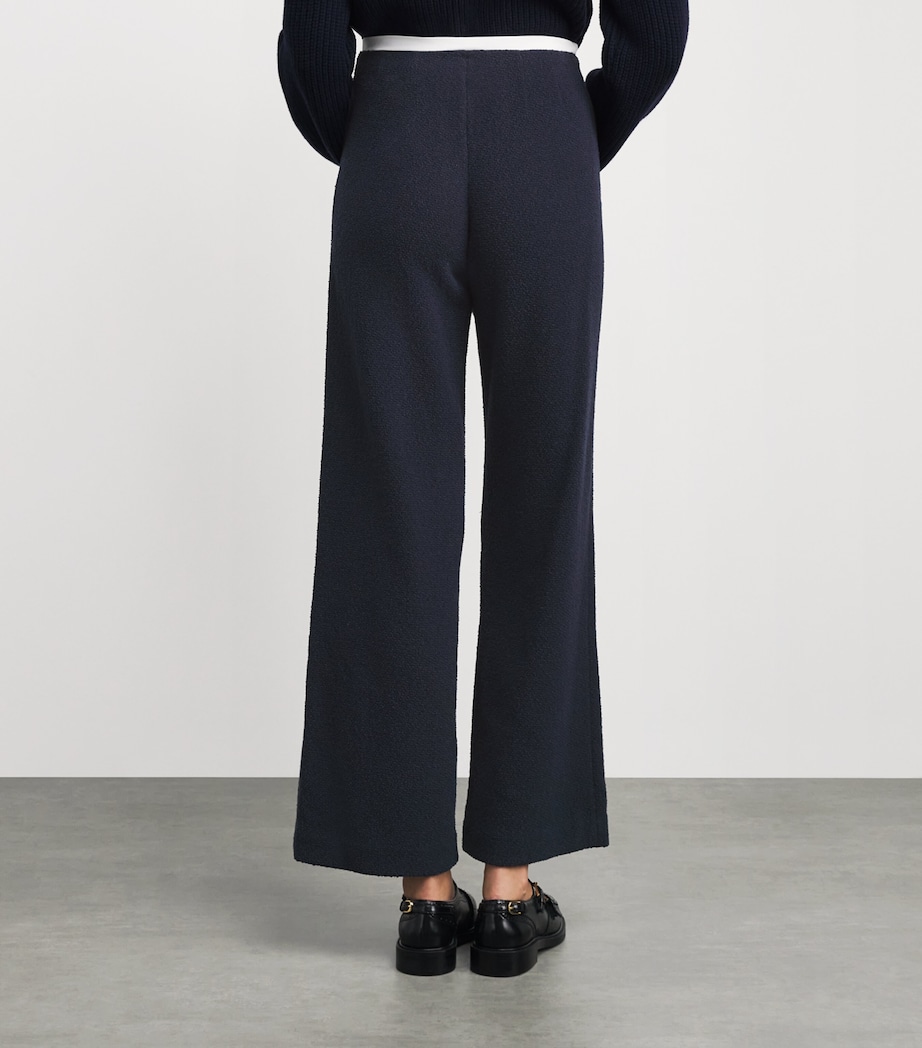 Contrast-Trim Elasticated Trousers NAVY Image 4