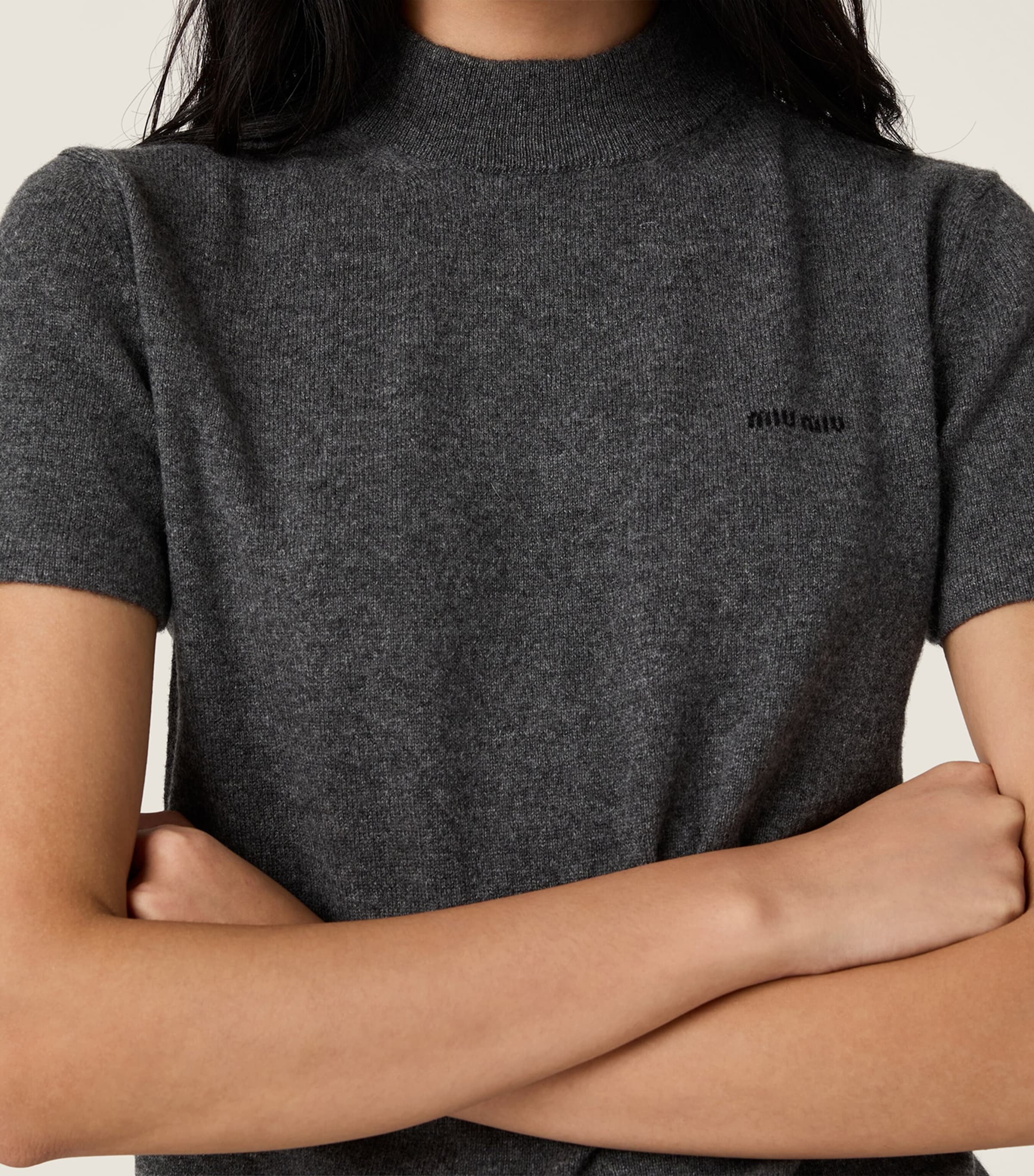 Cashmere Short-Sleeve Sweater F0480 Image 4