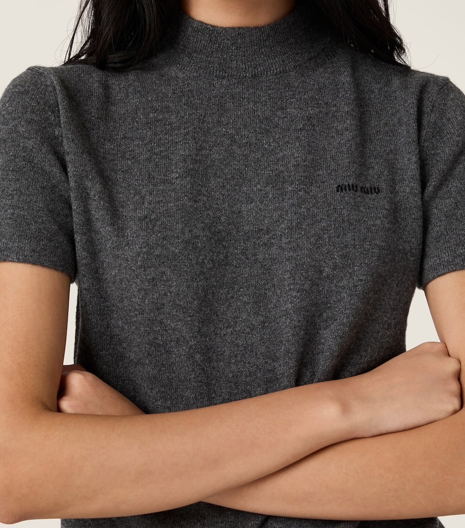 Cashmere Short-Sleeve Sweater F0480 Image 4