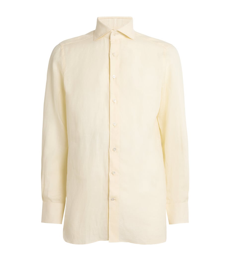 100HANDS Mens Linen Shirt Yellow Image 1