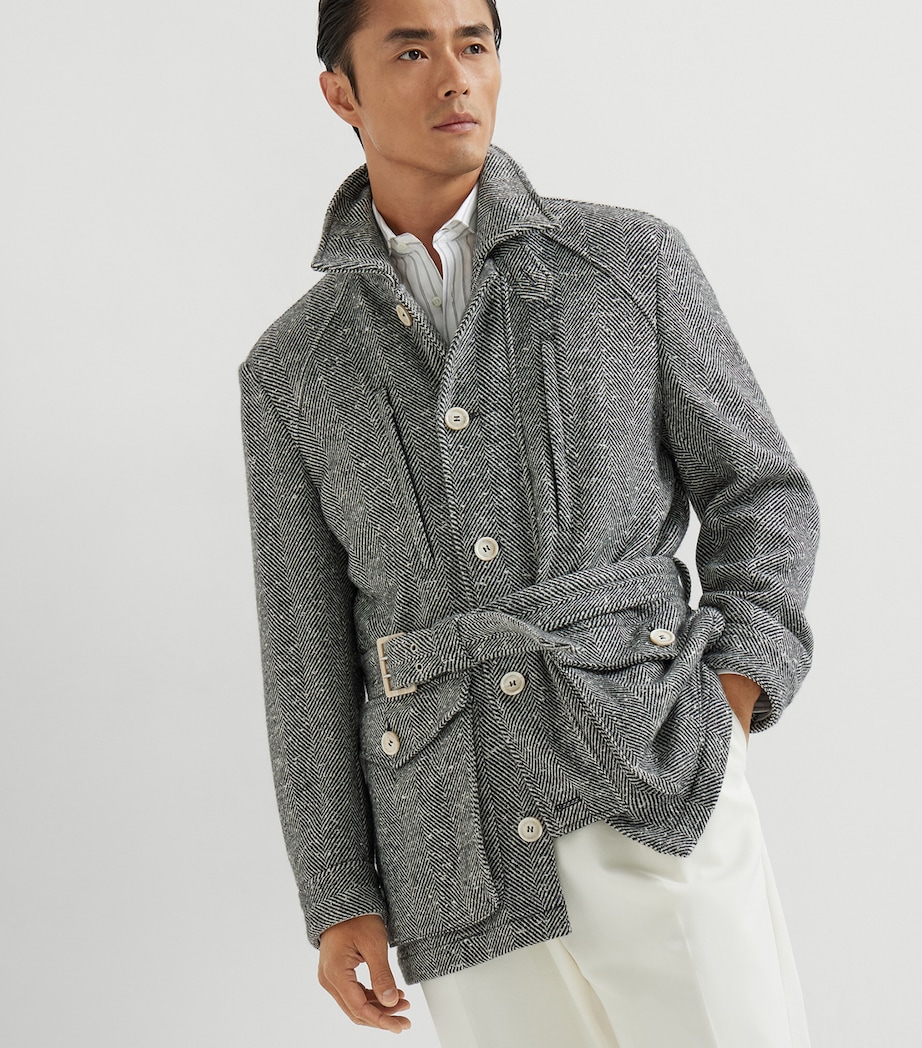 Cashmere Herringbone Safari Jacket CJM22 Image 3