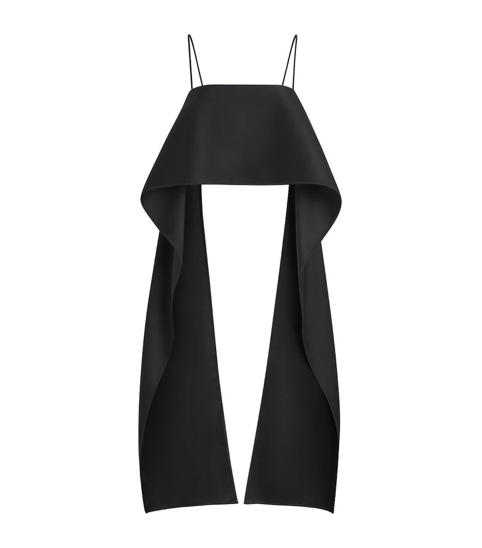 CAMILLA AND MARC Satin Draped Tamar Top Black Dblk
