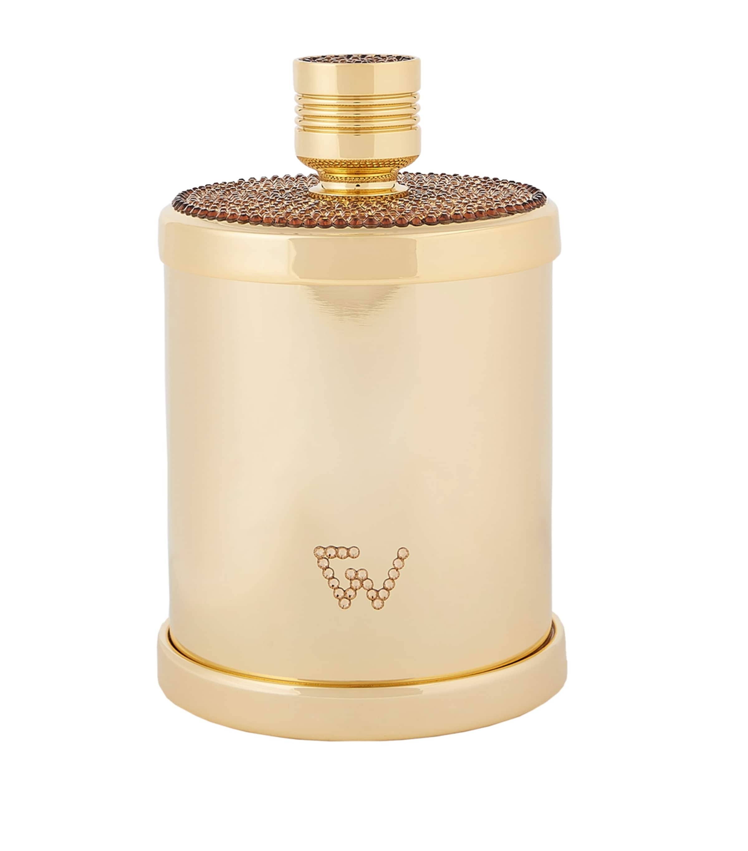 ZODIAC CYLINDER SWAROVSKI CRYSTAL GOLD-PLATED COTTON BUD JAR