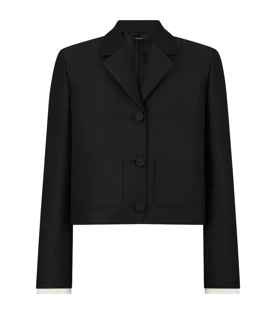 TOM FORD Womens Virgin Wool-Silk Blend Cropped Blazer Naa Image 1