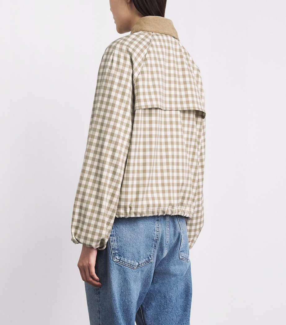 Barbour Womens Gingham Ovingham Jacket Sand Neutral Image 5