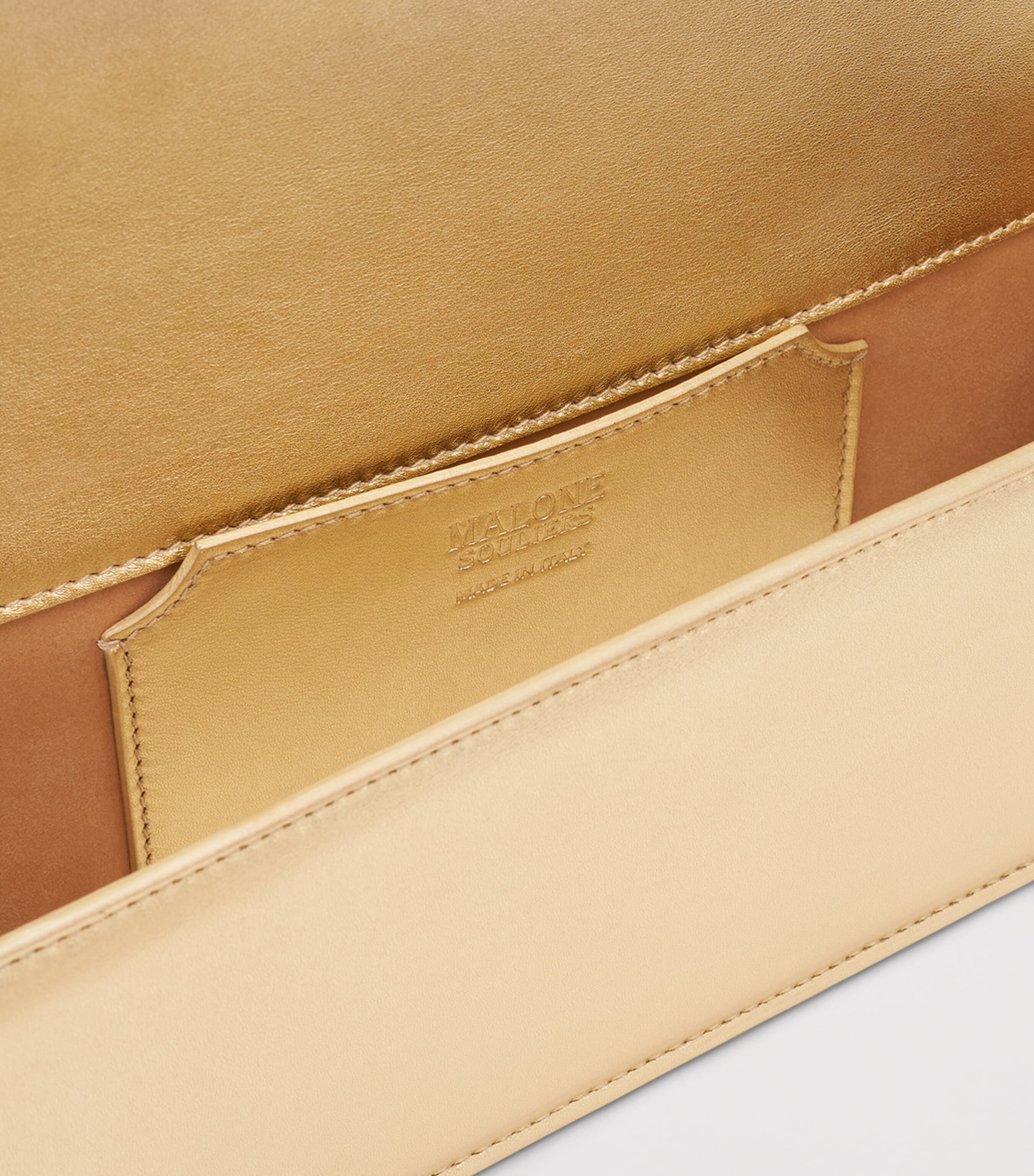 Malone Souliers Metallic Leather Vivien Clutch Bag Antique Gold Image 4