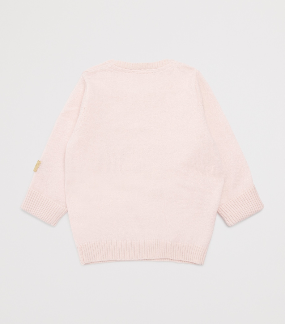 Cashmere Cable-Knit Sweater (0-12 Months) PALE PINK MELANGE Image 2
