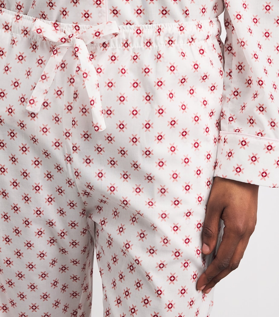 Derek Rose Womens Geometric Nelson Pyjama Set White Image 3