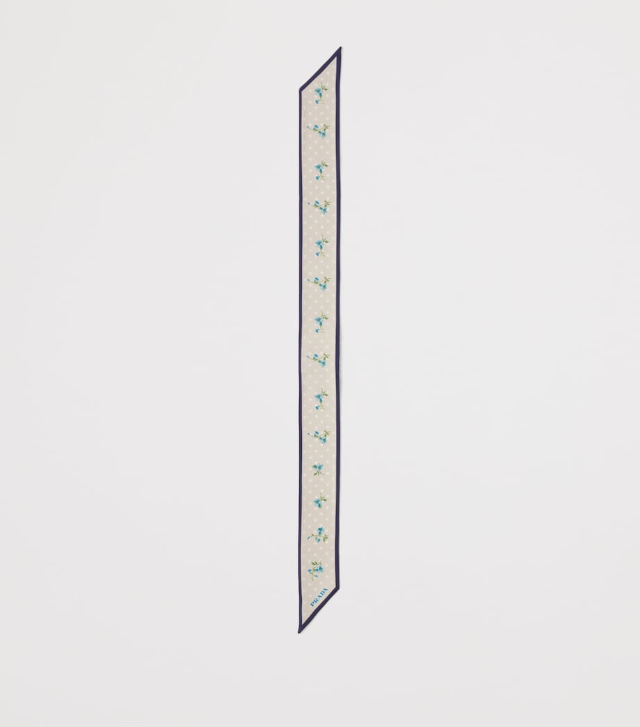 Prada Silk Skinny Scarf Neutral Image 2