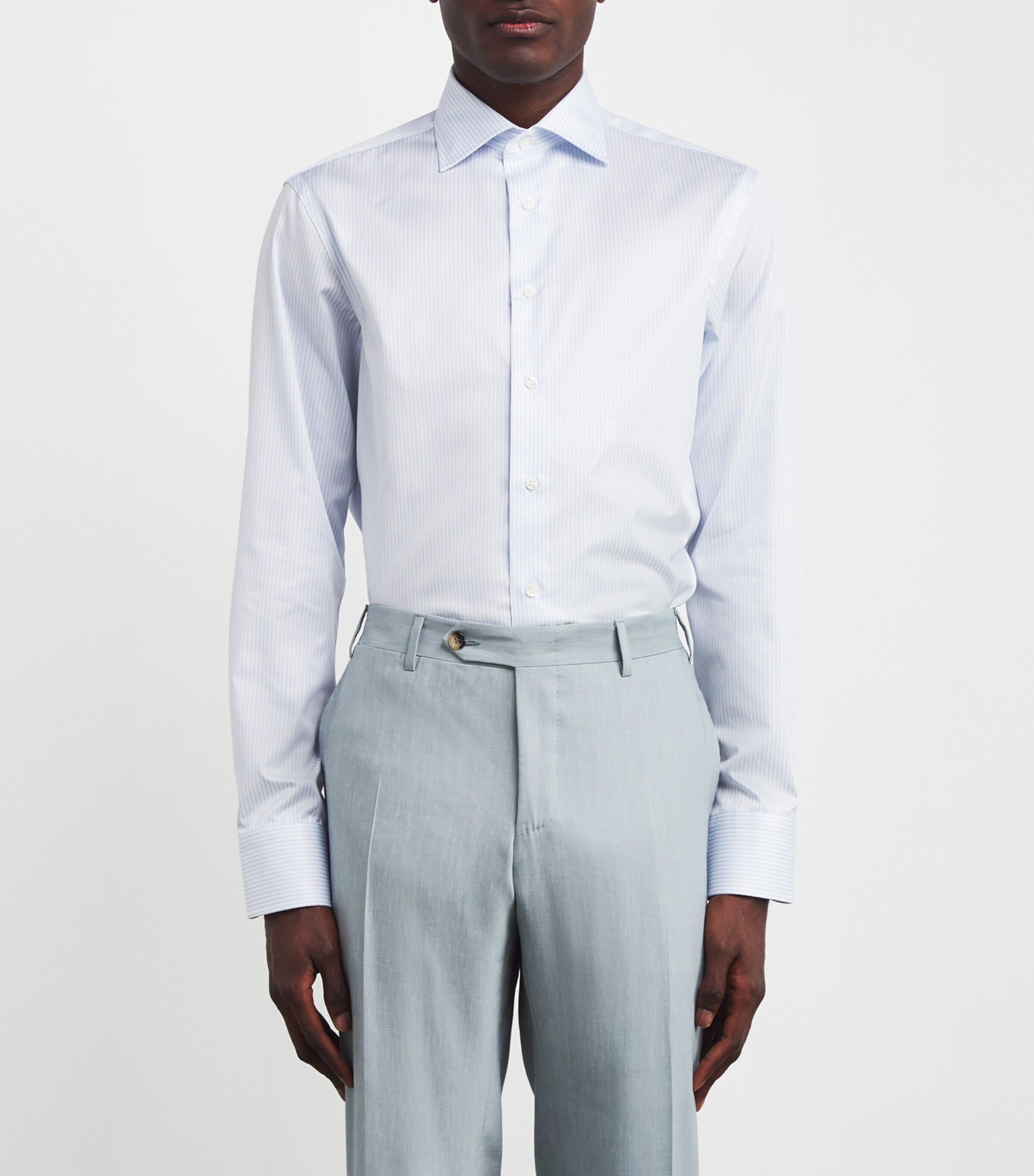 Canali Mens Cotton Stripe Shirt Image 3