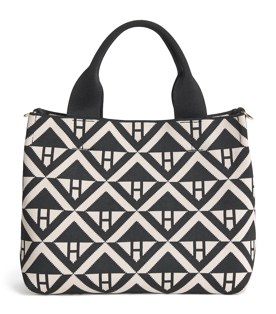 Harrods Small Geometric Tote Bag Black Image 1