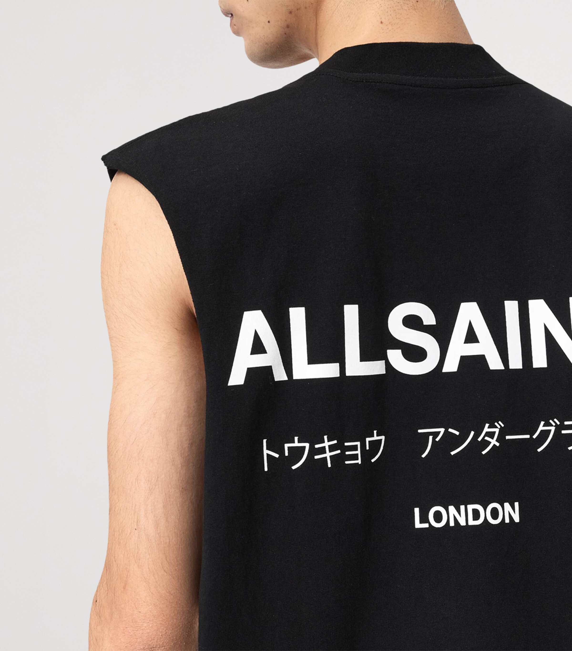 AllSaints Mens Cotton Underground Tank Top Jet Black Image 5
