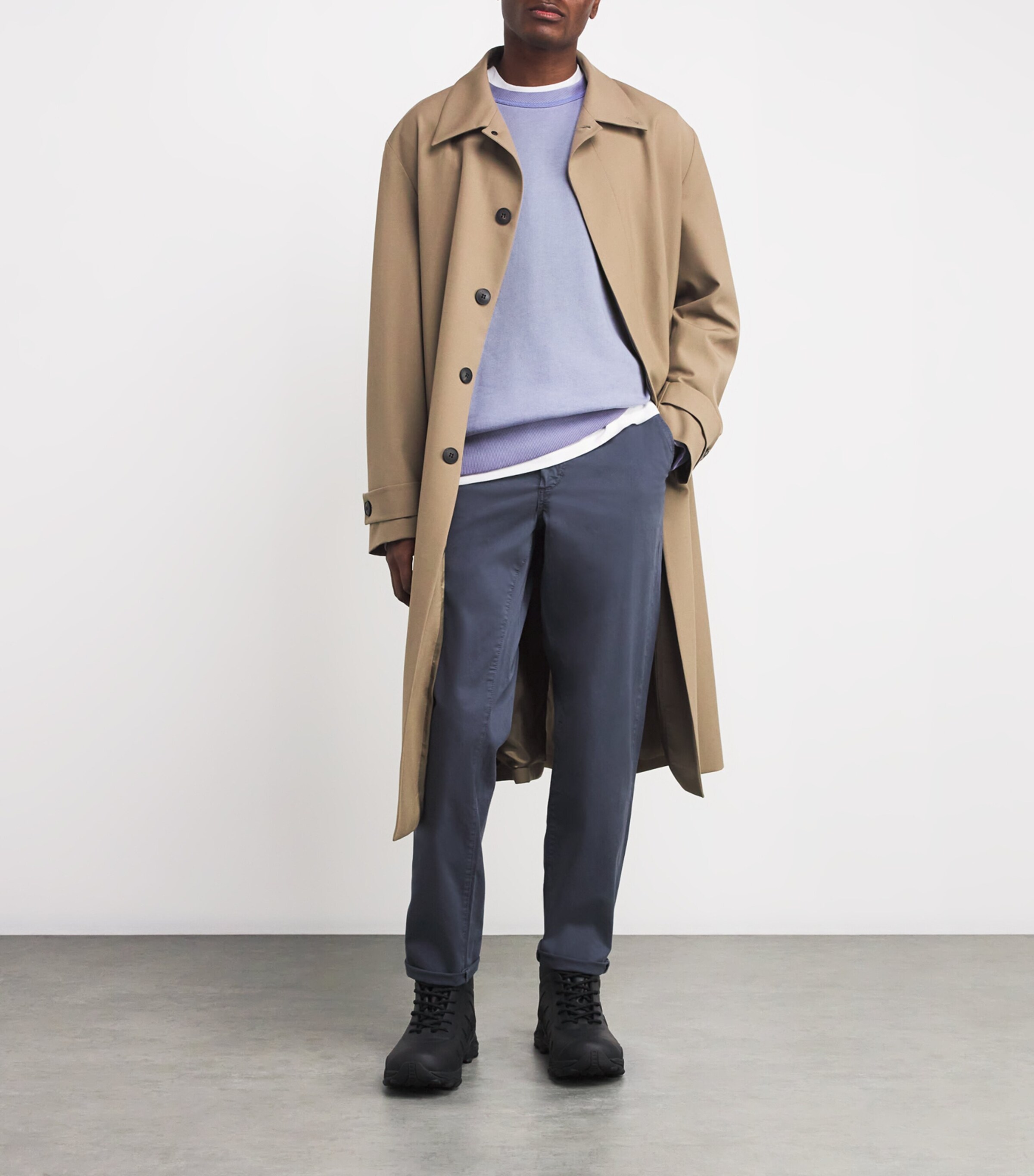 Rag & Bone Mens Cotton-Blend Washed Sweatshirt Heron Blue Image 2