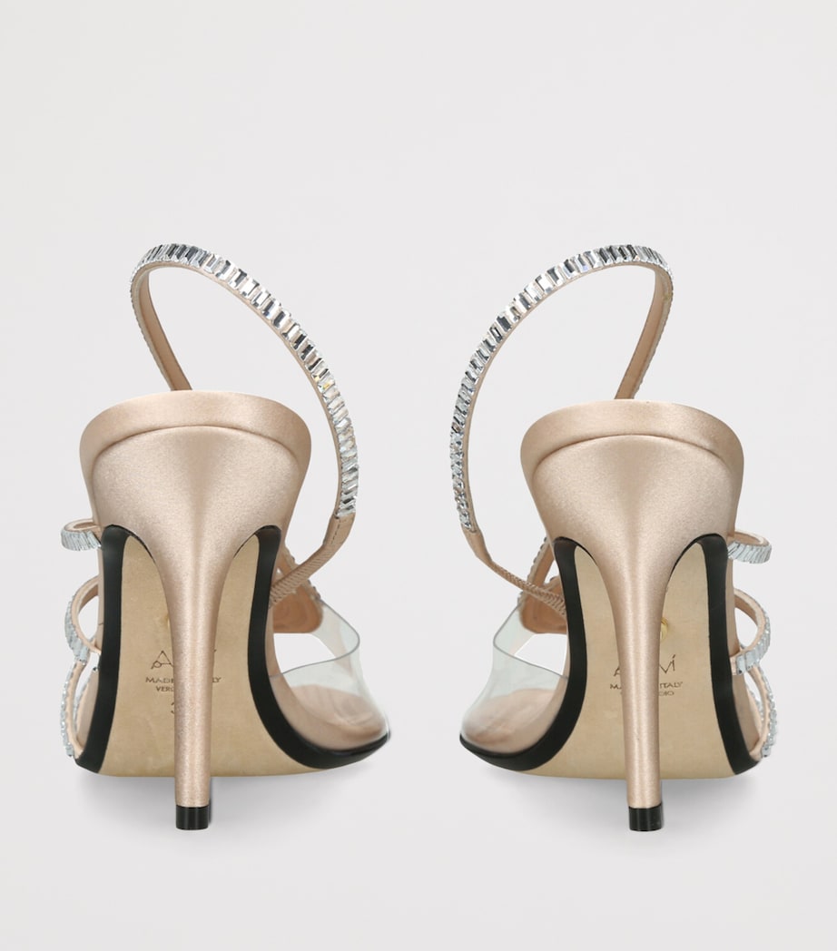 Alevì Satin Star Xtal Heeled Sandals 95 Silver Com Image 2