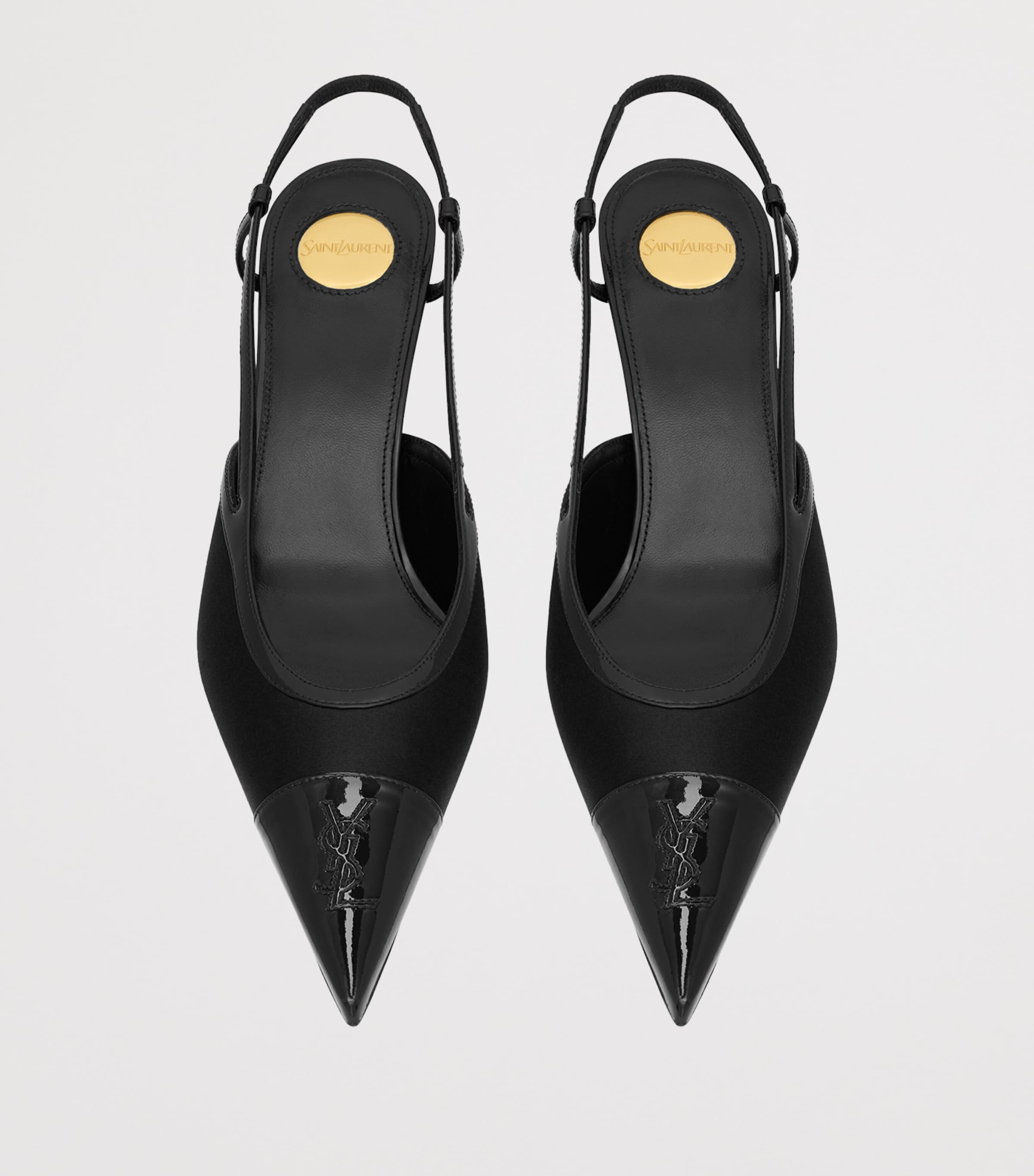 Saint Laurent Leather Renée Slingback Pumps 75 Image 3